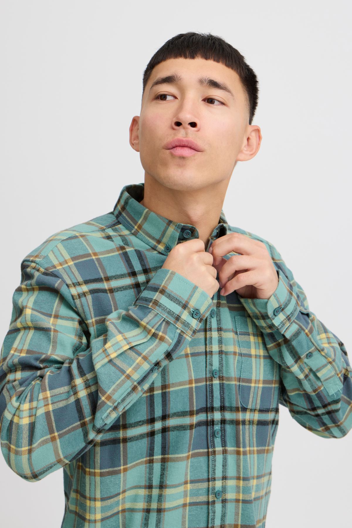 Chemises Long Sleeved Shirt homme vert Blend Chemises Long Sleeved Shirt homme vert PAMPAS