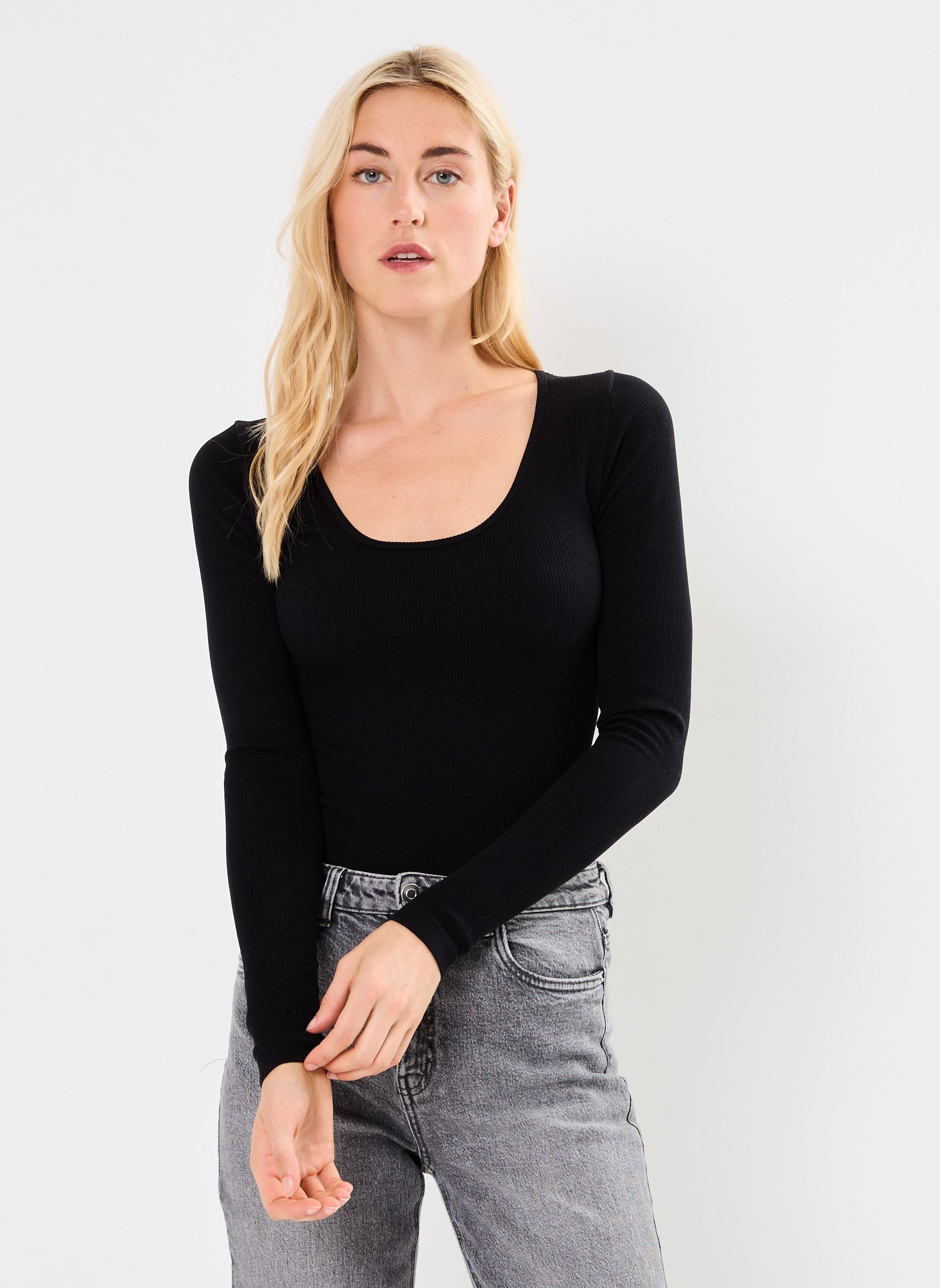 Bodys NMSOFINA L/S RIB BODYSUIT JRS NOOS damen schwarz Noisy May Bodys NMSOFINA L/S RIB BODYSUIT JRS NOOS damen schwarz Black