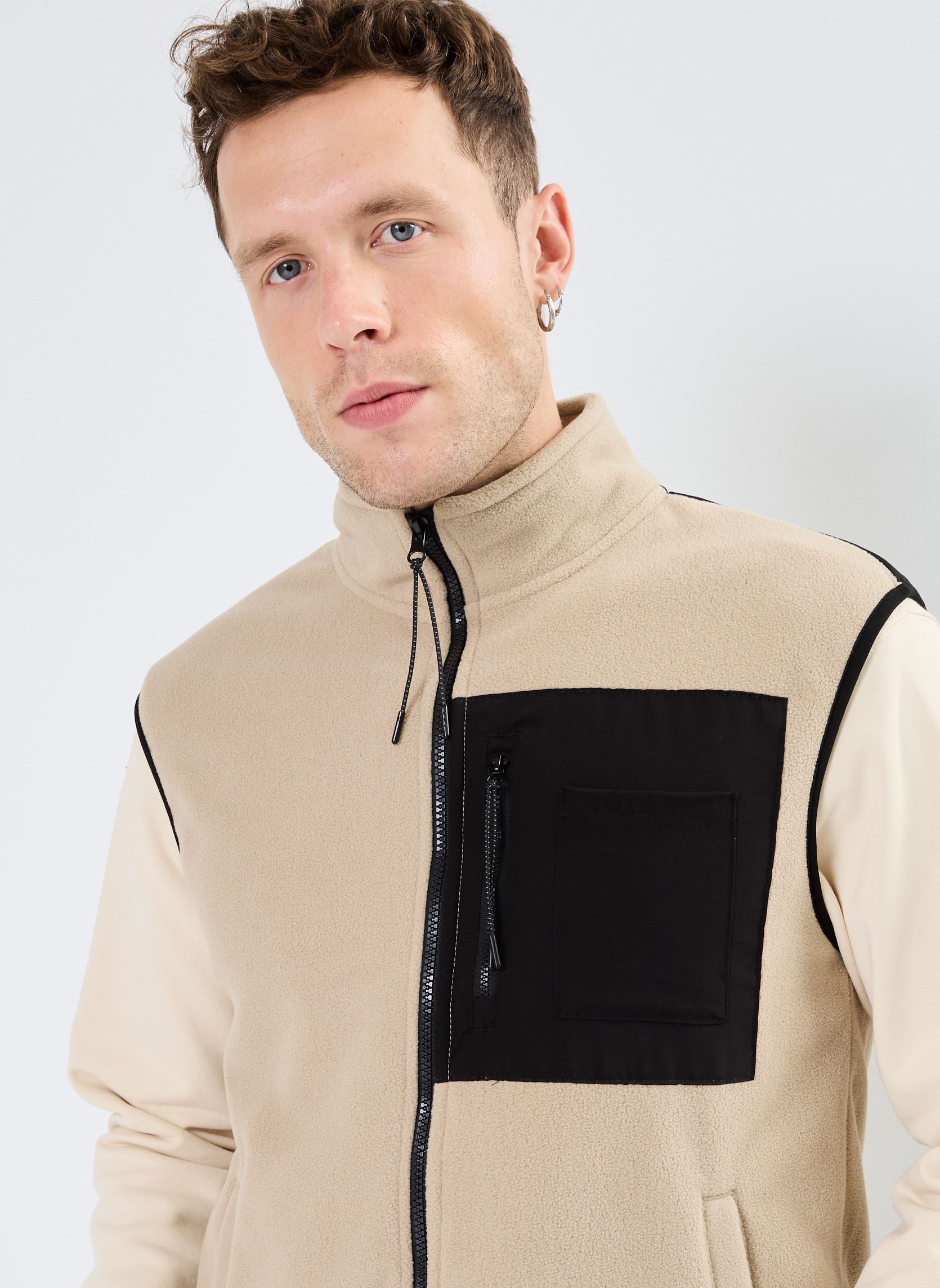 Fleece-Jacken Waistcoat herren beige Blend Fleece-Jacken Waistcoat herren beige CROCKERY