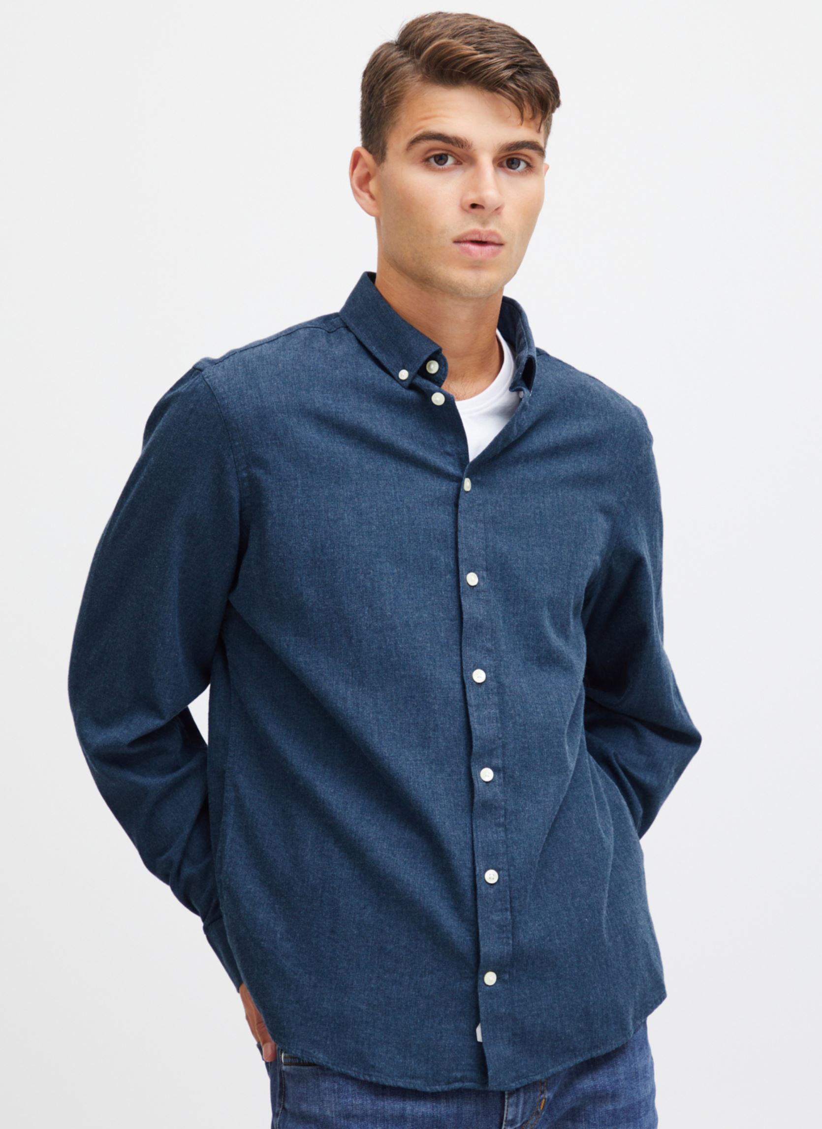 Hemden CFAnton LS BD fil a fil shirt Noos herren blau Casual Friday Hemden CFAnton LS BD fil a fil shirt Noos herren blau DARK NAVY MELANGE