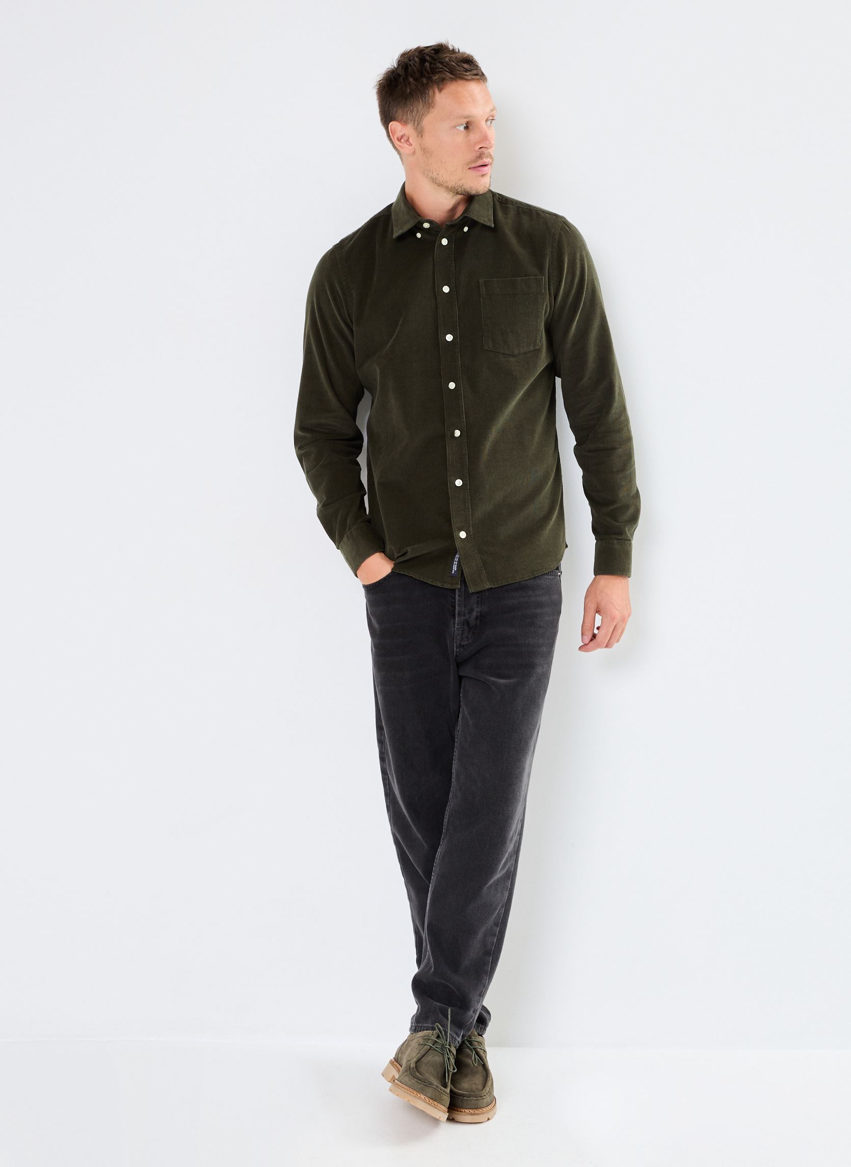 Hemden CFAnton LS BD baby cord shirt herren grün Casual Friday Hemden CFAnton LS BD baby cord shirt herren grün DEEP DEPTHS