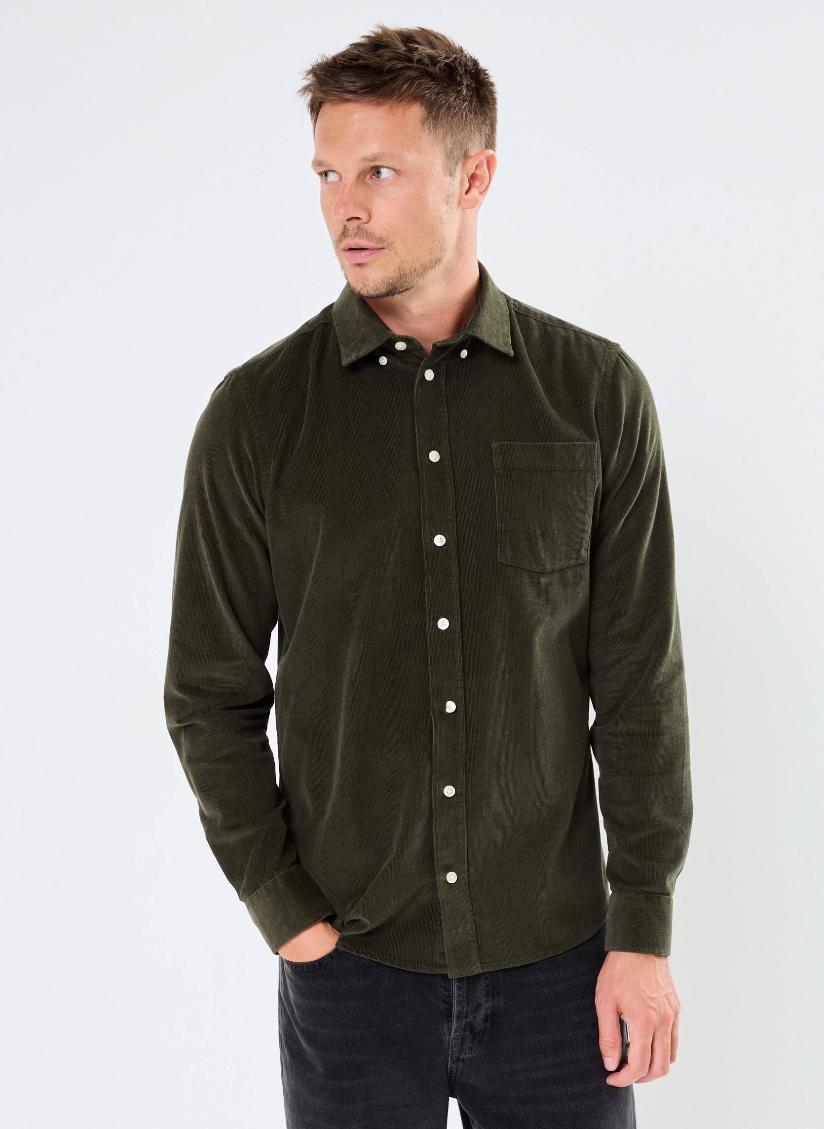 Hemden CFAnton LS BD baby cord shirt herren grün Casual Friday Hemden CFAnton LS BD baby cord shirt herren grün DEEP DEPTHS
