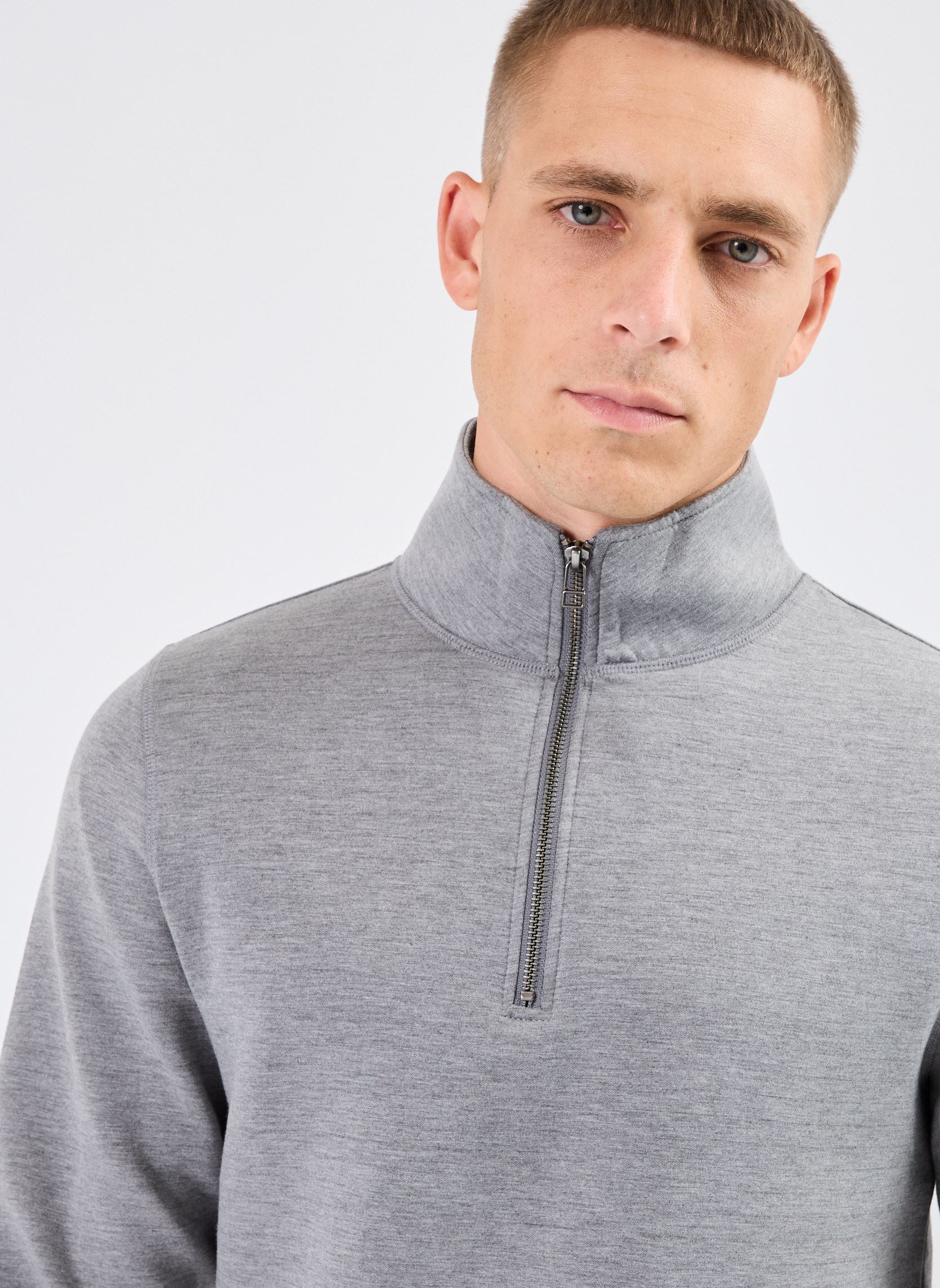 Sweats CFSebastian 0096 halfzip sweatshirt Noos homme gris Casual Friday Sweats CFSebastian 0096 halfzip sweatshirt Noos homme gris PEWTER MIX