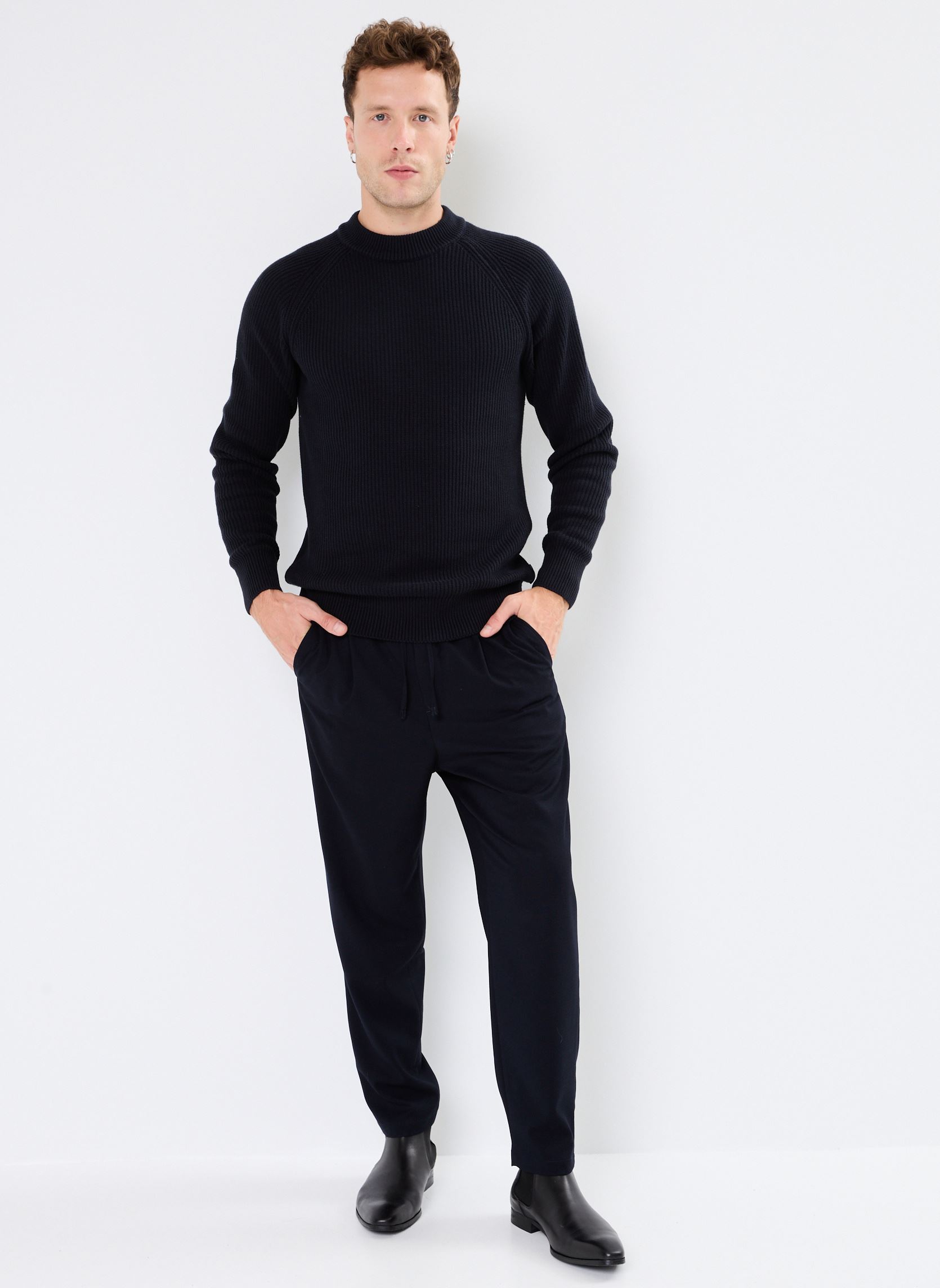 Maglioni CFKristian raglan rib crew neck knit uomo blu Casual Friday Maglioni CFKristian raglan rib crew neck knit uomo blu DARK NAVY