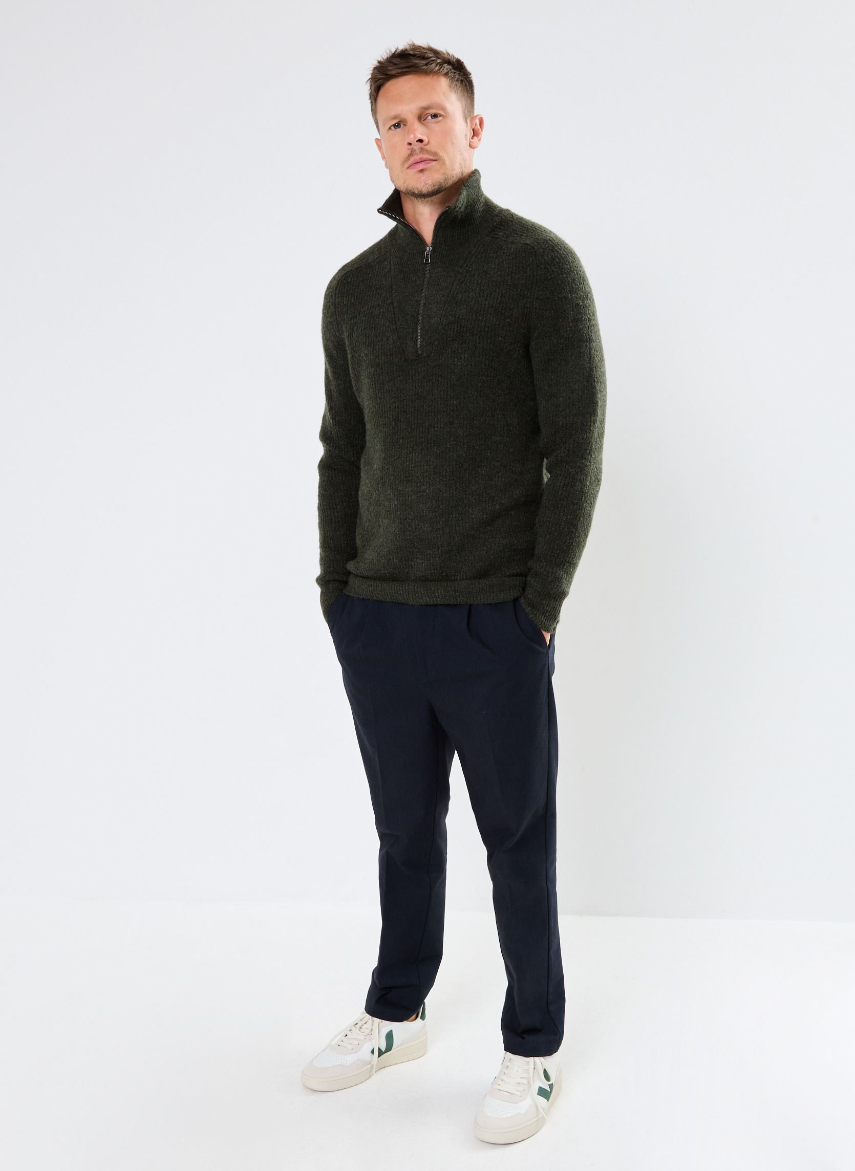 Pulls CFKristian 0161 high neck knit homme vert Casual Friday Pulls CFKristian 0161 high neck knit homme vert DEEP DEPTHS MELANGE