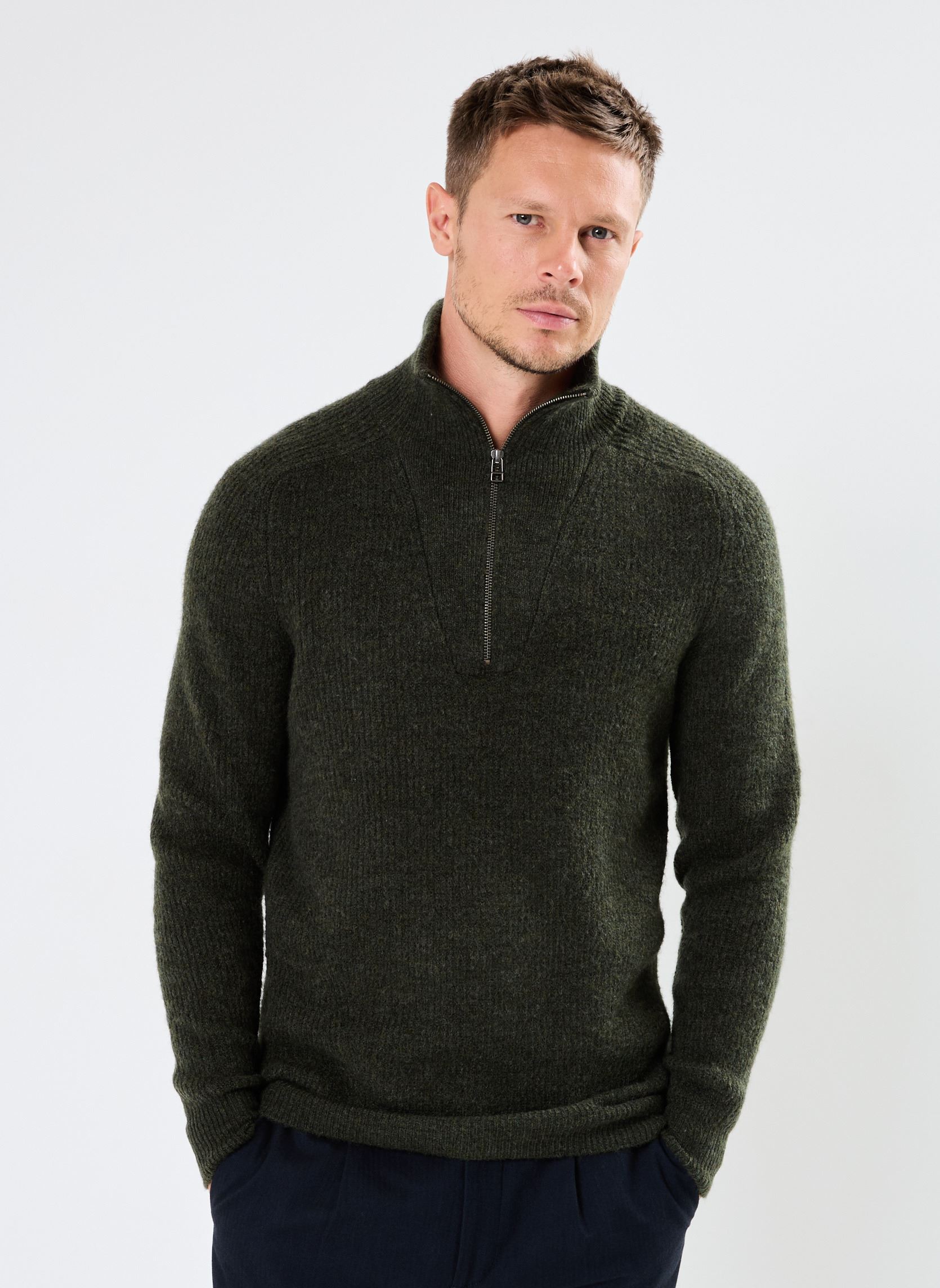 Casual Friday Pullover van wolmix in marineblauw online kopen | P&C