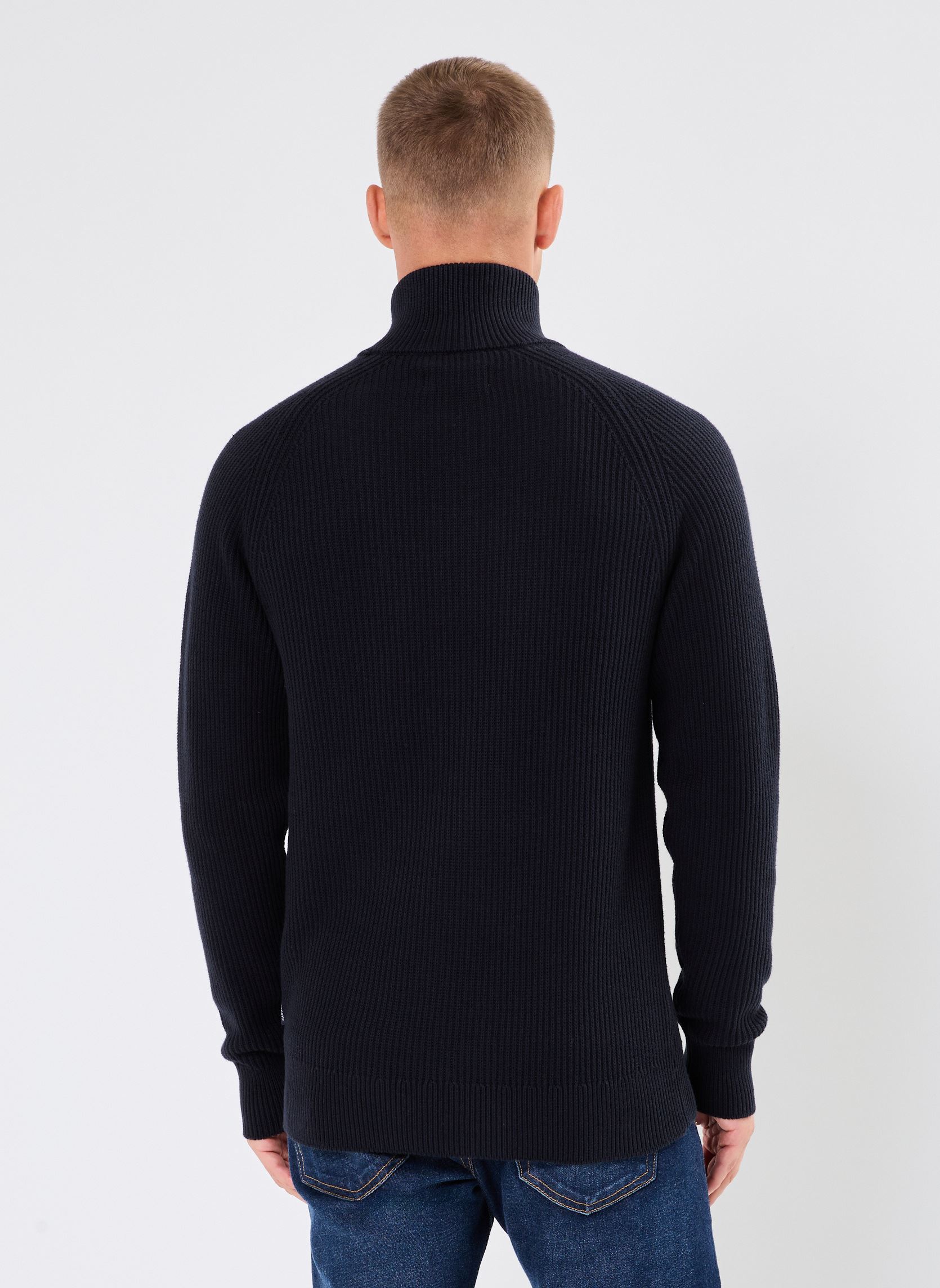 Pulls CFKristian 0162 ribbed high neck knit homme bleu Casual Friday Pulls CFKristian 0162 ribbed high neck knit homme bleu DARK NAVY