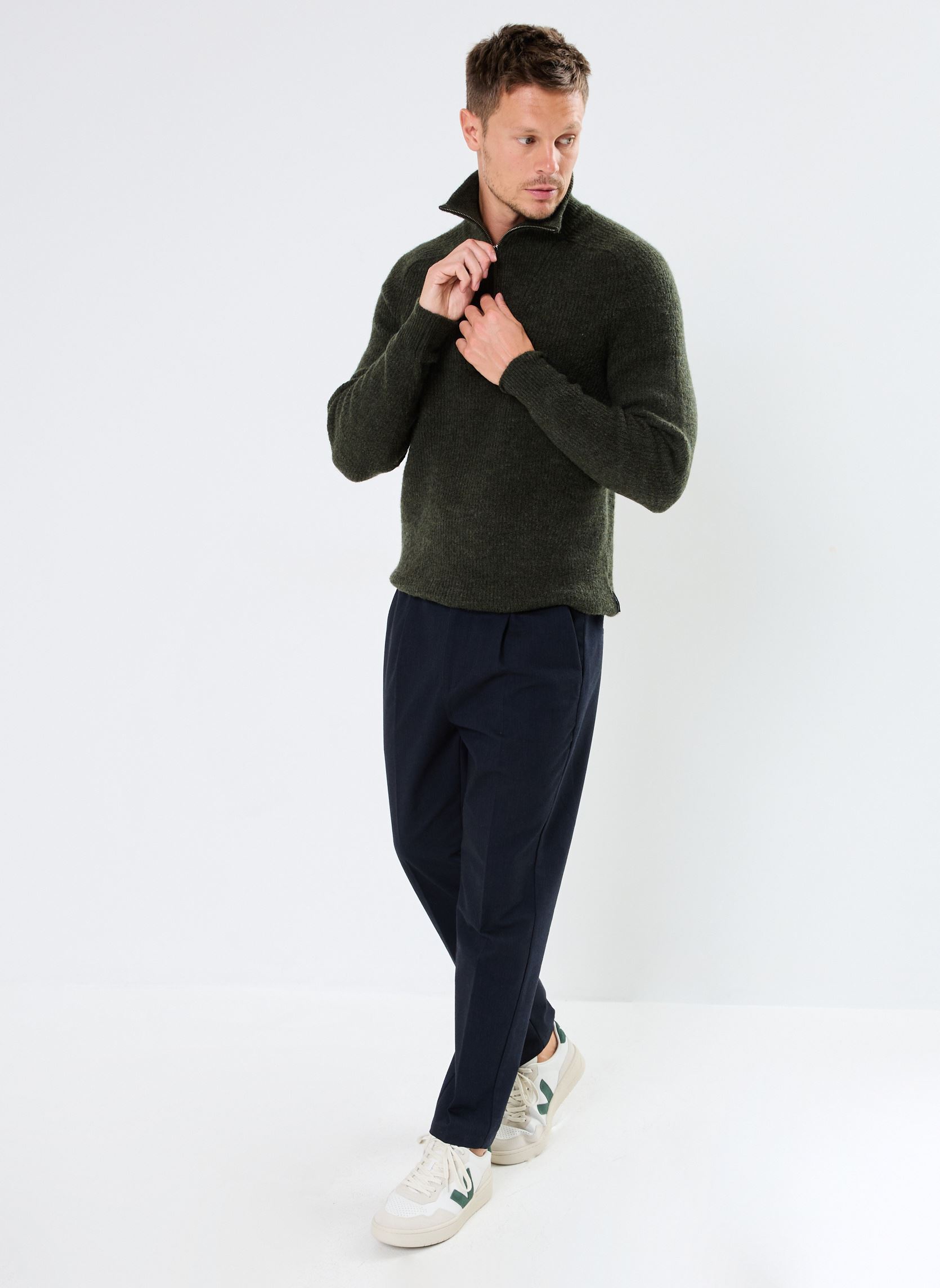 Pantalons de costume CFMarc 0154 herringbone pants homme bleu Casual Friday Pantalons de costume CFMarc 0154 herringbone pants homme bleu DARK NAVY