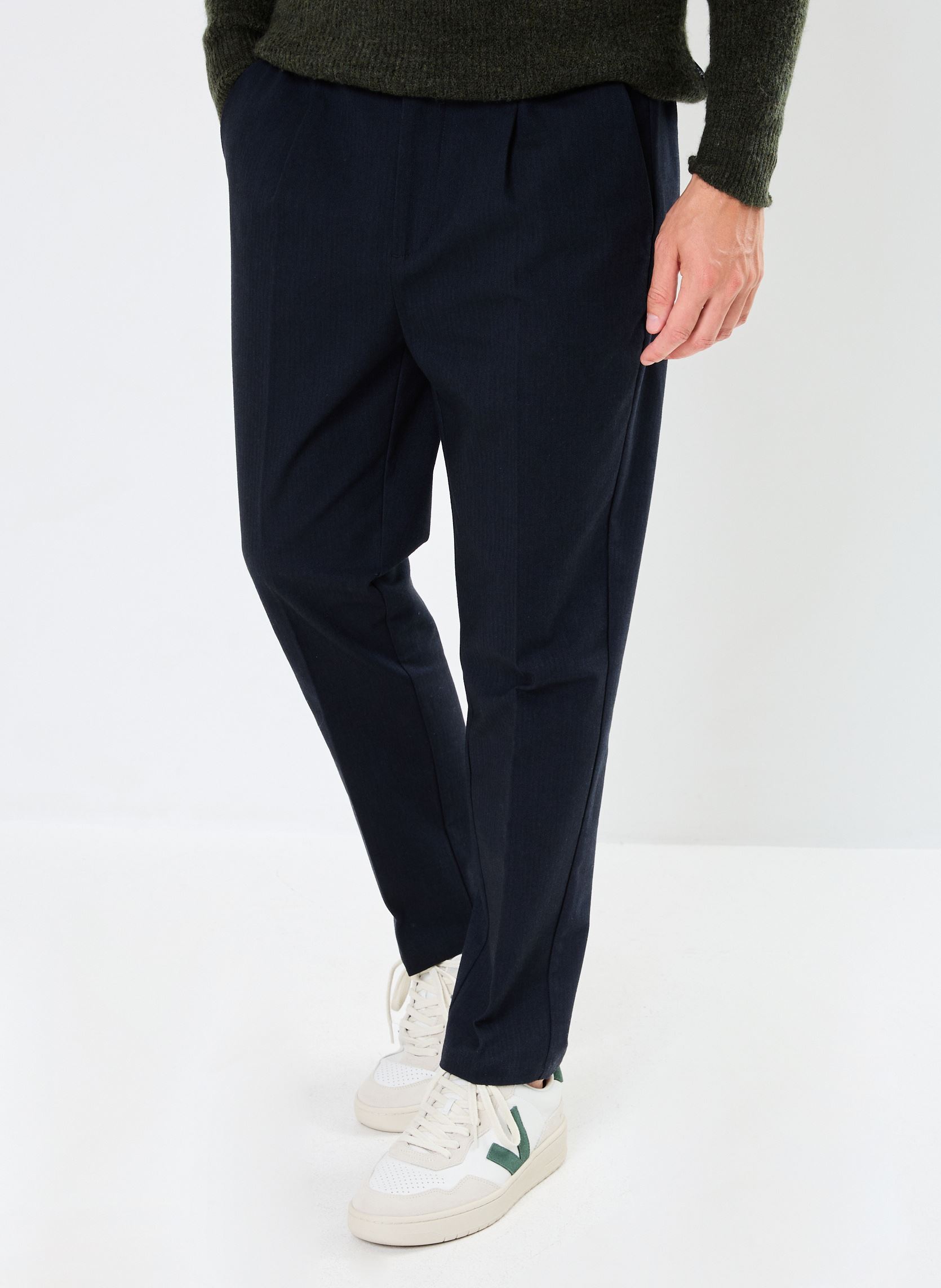 Pantalons de costume CFMarc 0154 herringbone pants homme bleu Casual Friday Pantalons de costume CFMarc 0154 herringbone pants homme bleu DARK NAVY