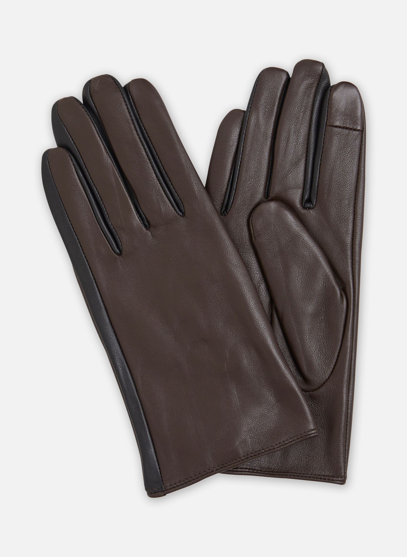 Gants IAFIPINA LEATHER GL femme marron Ichi Gants IAFIPINA LEATHER GL femme marron JAVA
