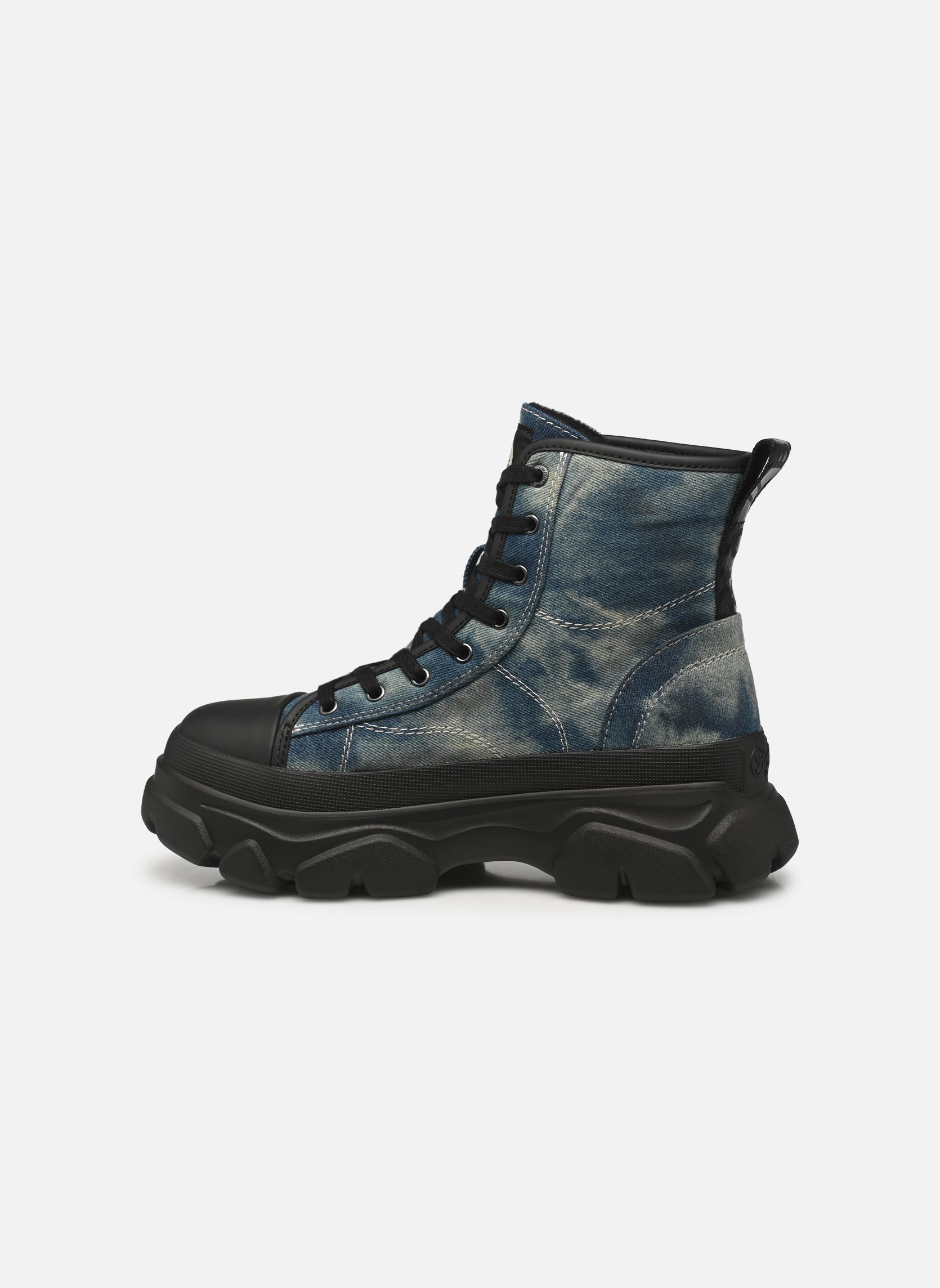 Baskets toile CADE LACE UP HI femme bleu Buffalo Baskets toile CADE LACE UP HI femme bleu Blue