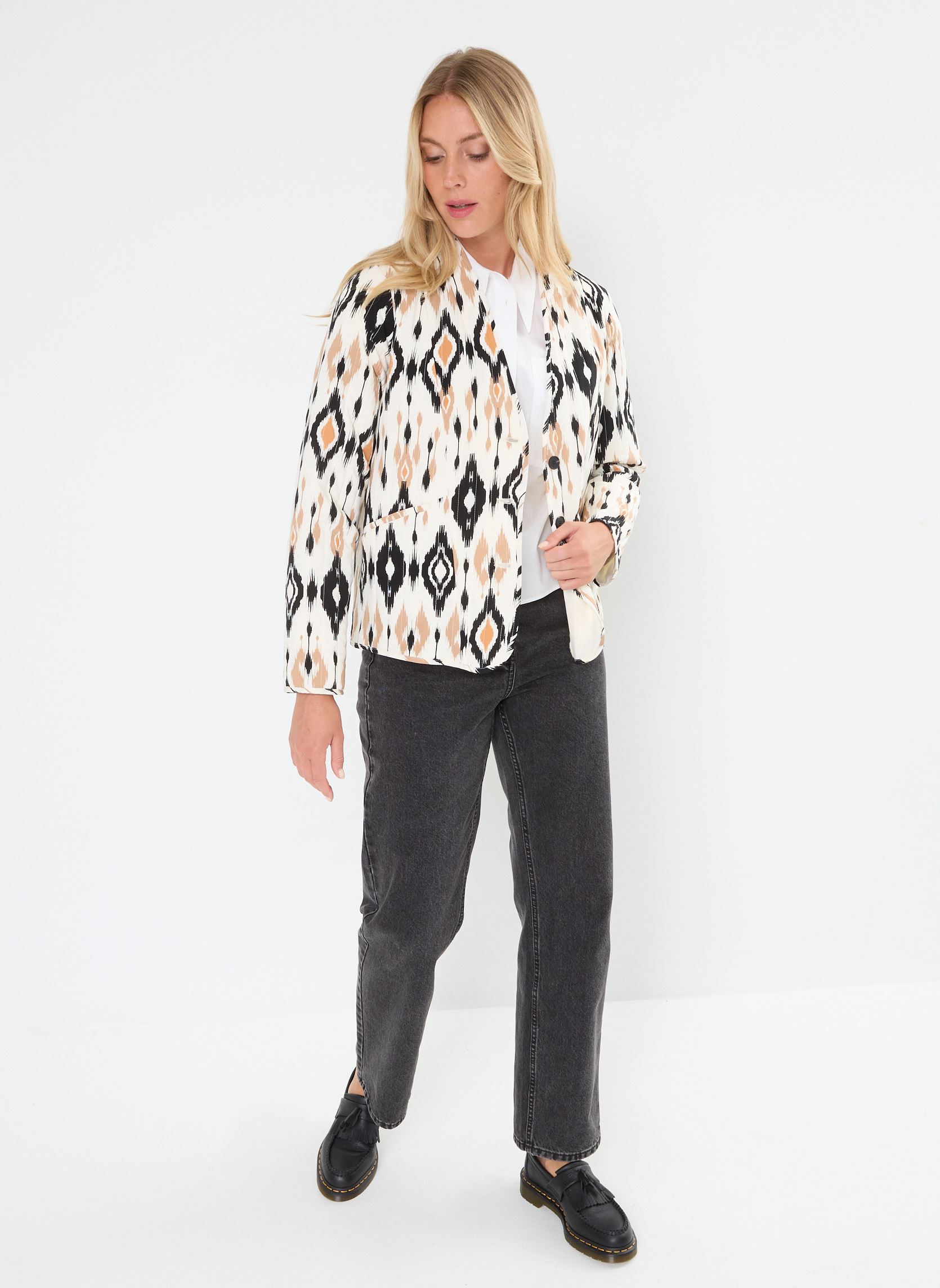 Vestes de blazer VMMILLE MAGDA L/S JACKET WVN BTQ femme beige Vero Moda Vestes de blazer VMMILLE MAGDA L/S JACKET WVN BTQ femme beige Birch