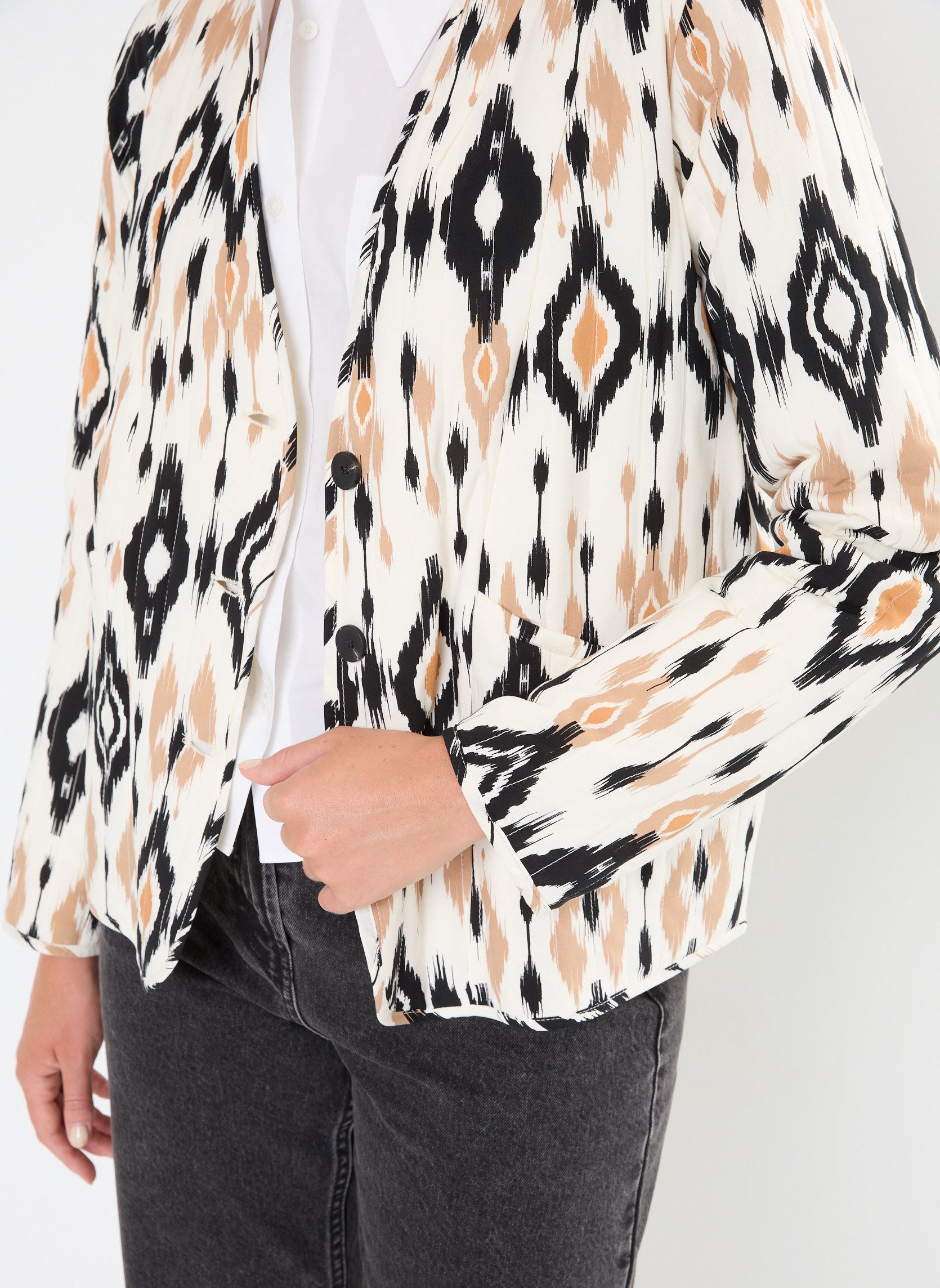 Vestes de blazer VMMILLE MAGDA L/S JACKET WVN BTQ femme beige Vero Moda Vestes de blazer VMMILLE MAGDA L/S JACKET WVN BTQ femme beige Birch
