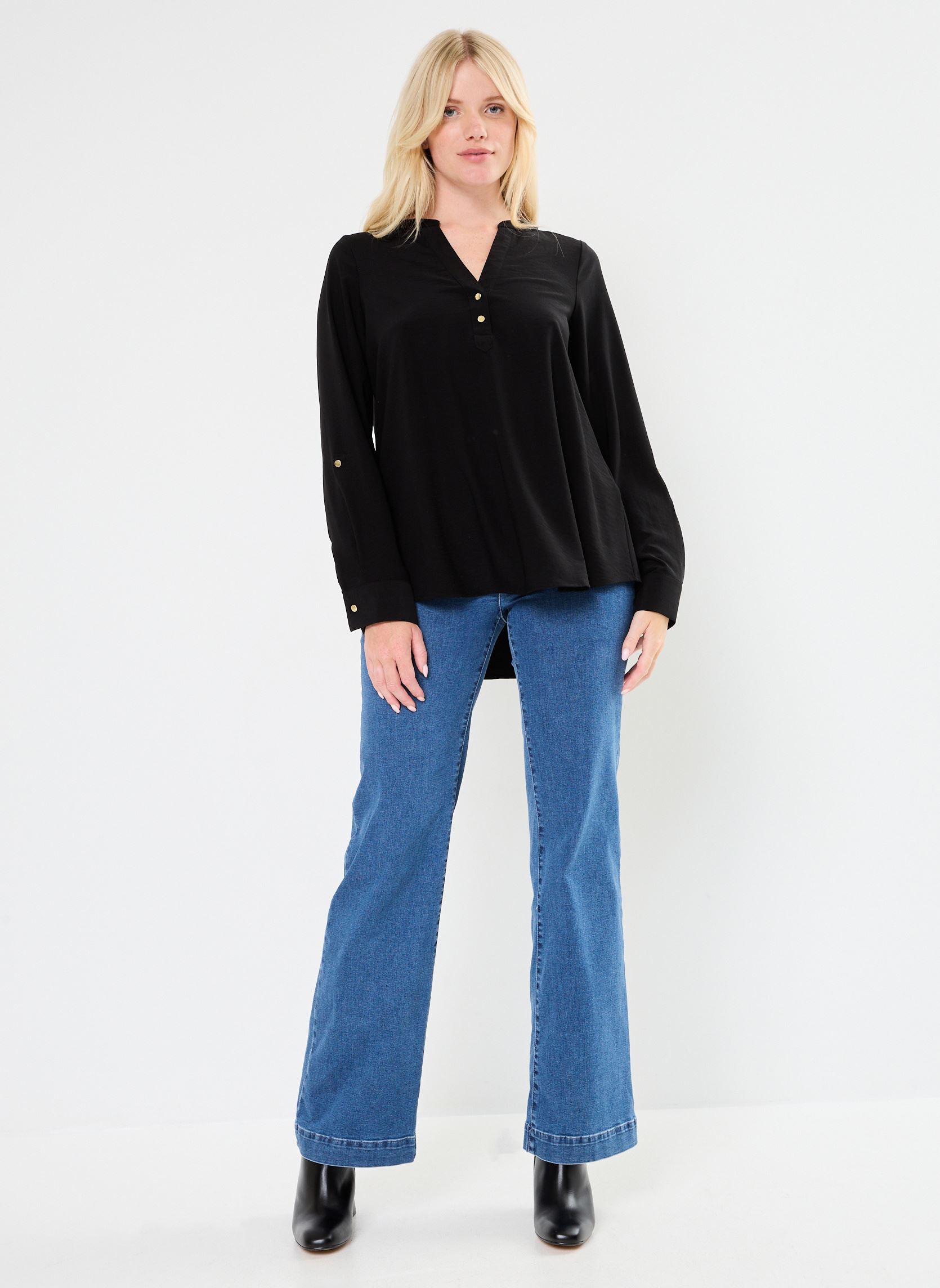 Chemises manches longues VMANI LS TOP WVN GA NOOS femme noir Vero Moda Chemises manches longues VMANI LS TOP WVN GA NOOS femme noir BLACK
