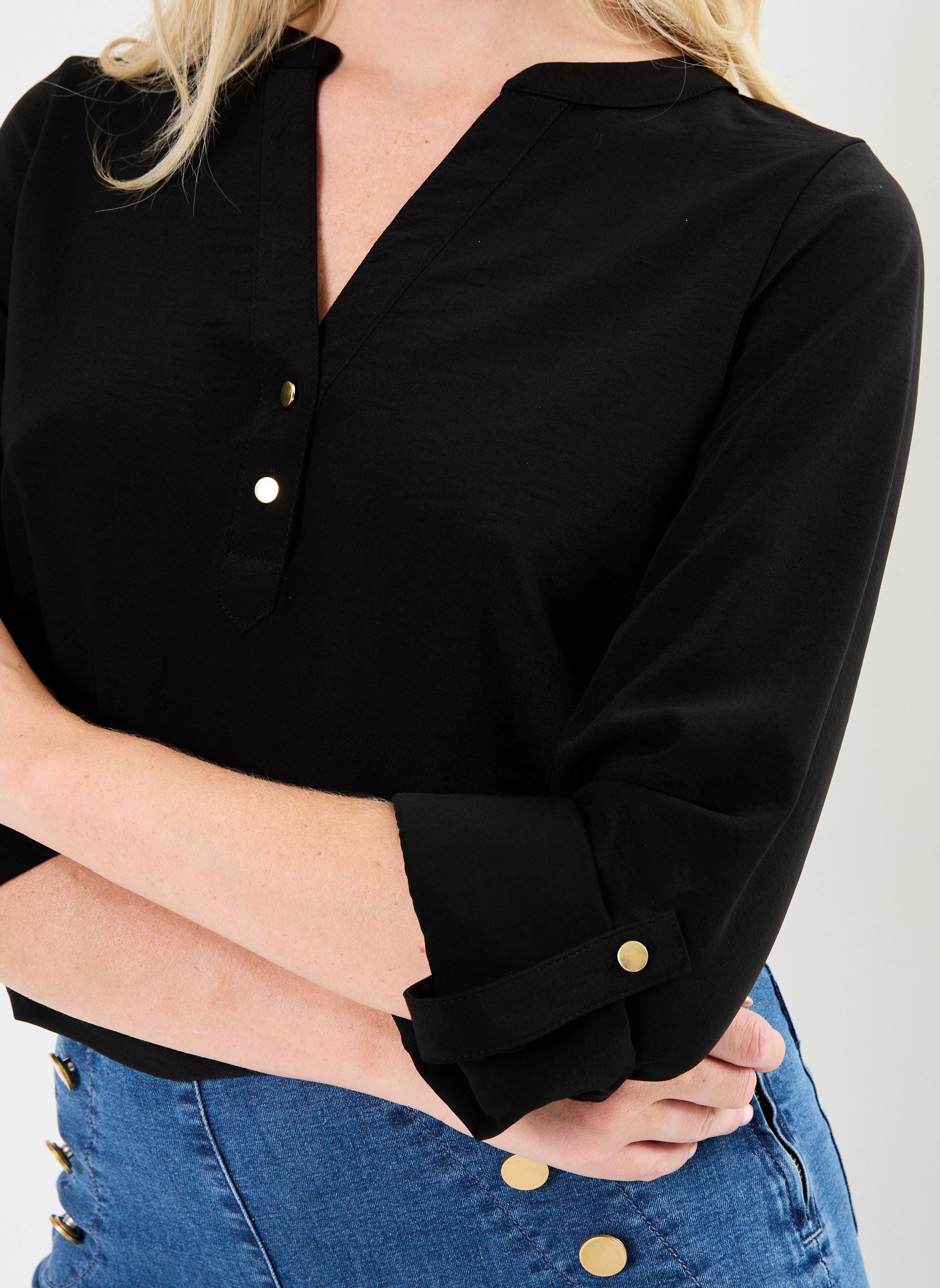 Chemises manches longues VMANI LS TOP WVN GA NOOS femme noir Vero Moda Chemises manches longues VMANI LS TOP WVN GA NOOS femme noir BLACK