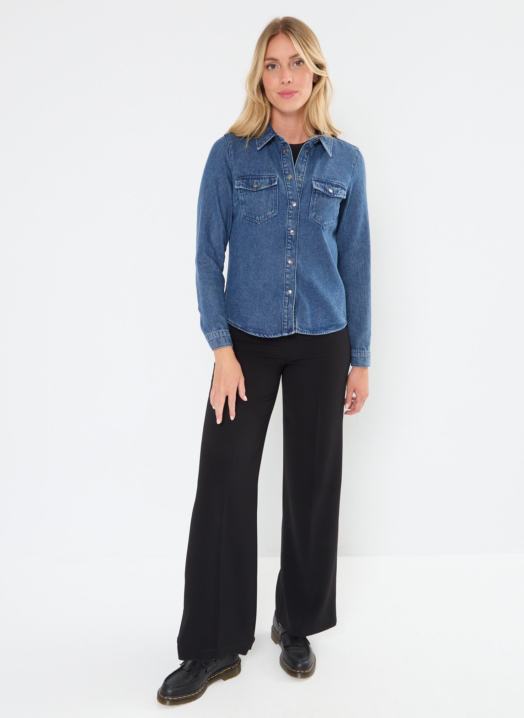 Chemises manches longues VMJENNIE LS DENIM SHIRT MIX NOOS femme bleu Vero Moda Chemises manches longues VMJENNIE LS DENIM SHIRT MIX NOOS femme bleu MEDIUM BLUE DENIM
