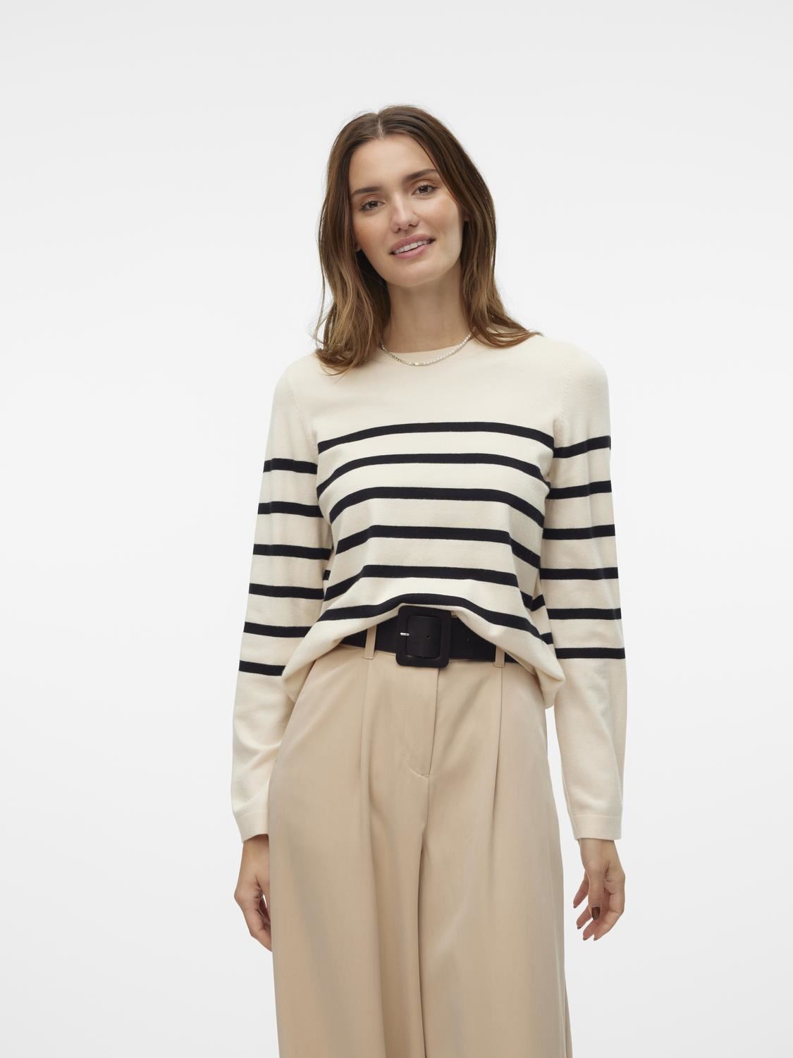 Truien VMSABA PLAIN LS O-NECK PULLOVER GA NOOS dames beige Vero Moda Truien VMSABA PLAIN LS O-NECK PULLOVER GA NOOS dames beige BIRCH