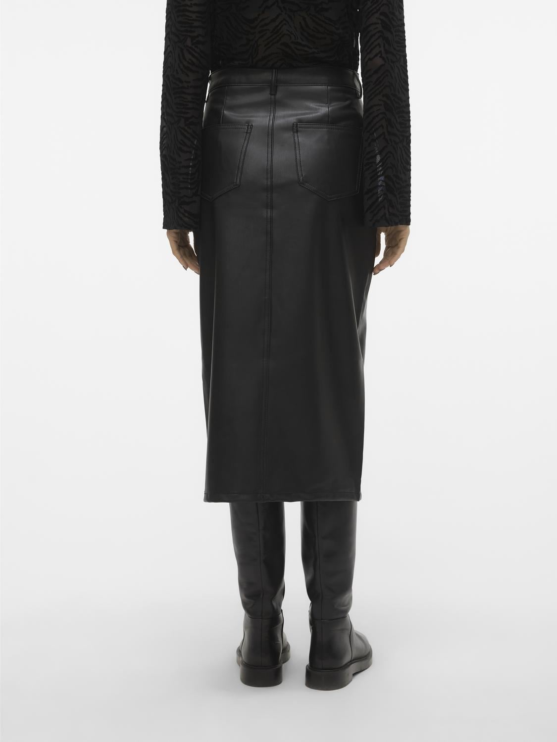 Jupes mi-longues VMVERI HR CALF PL SKIRT NOOS femme noir Vero Moda Jupes mi-longues VMVERI HR CALF PL SKIRT NOOS femme noir BLACK