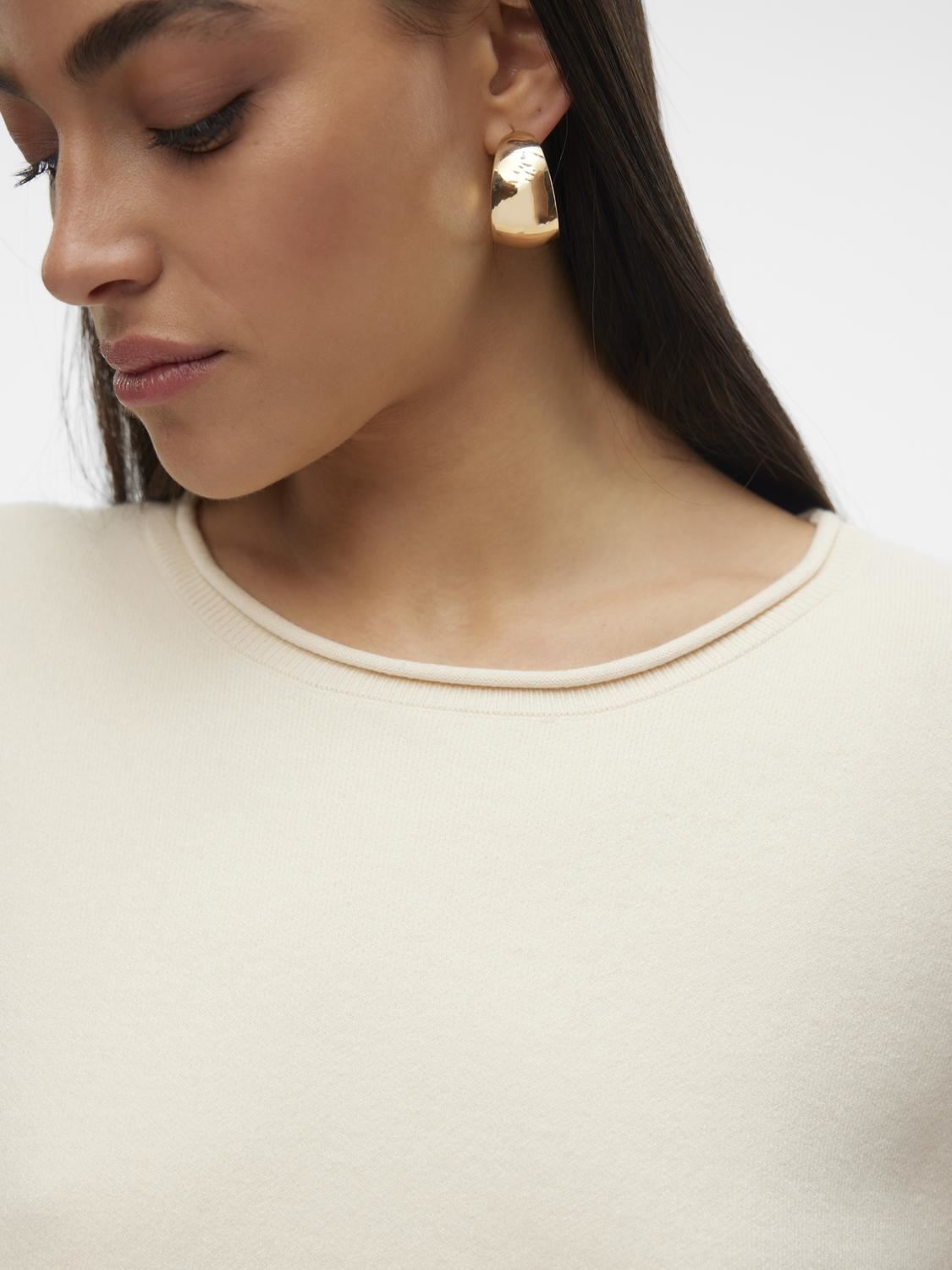 Pulls VMGOLD ROLL LS O-NECK PULLOVER GA femme beige Vero Moda Pulls VMGOLD ROLL LS O-NECK PULLOVER GA femme beige Birch