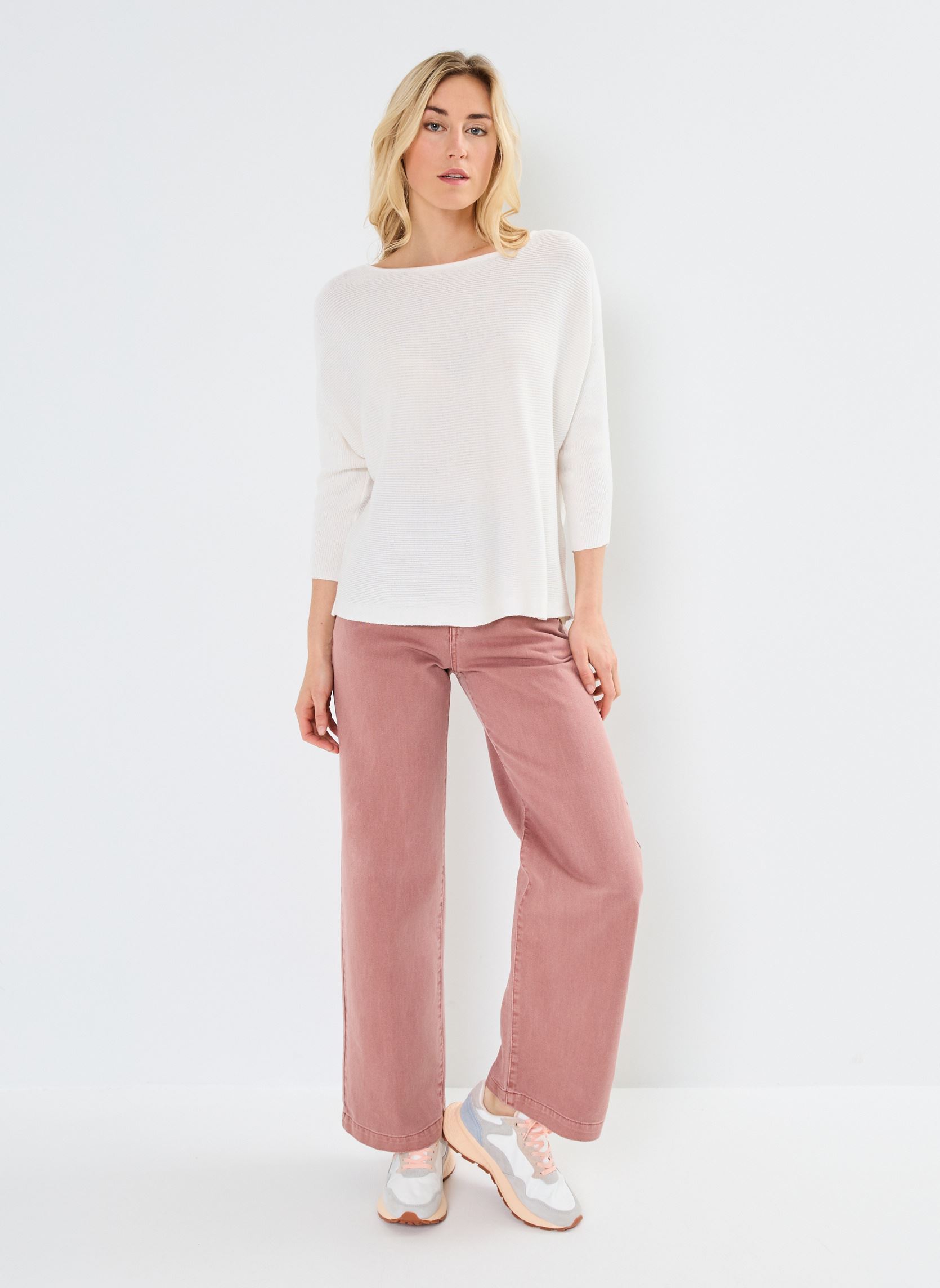 Wijde jeans / Flared Jeans VMMARGOT HR WIDE BUT COLOR JEANS LCS dames rood Vero Moda Wijde jeans / Flared Jeans VMMARGOT HR WIDE BUT COLOR JEANS LCS dames rood Light Mahogany