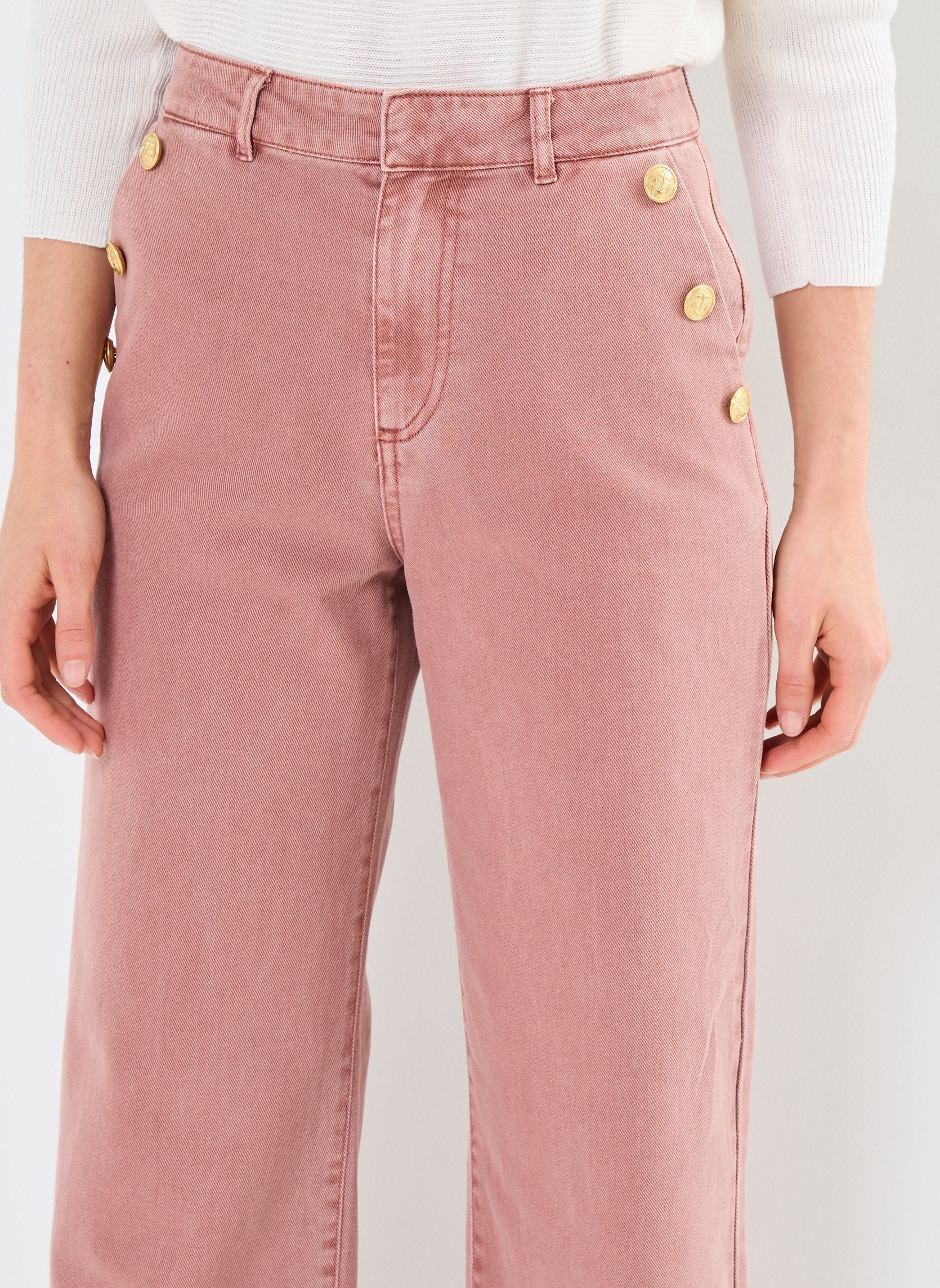 Wijde jeans / Flared Jeans VMMARGOT HR WIDE BUT COLOR JEANS LCS dames rood Vero Moda Wijde jeans / Flared Jeans VMMARGOT HR WIDE BUT COLOR JEANS LCS dames rood Light Mahogany