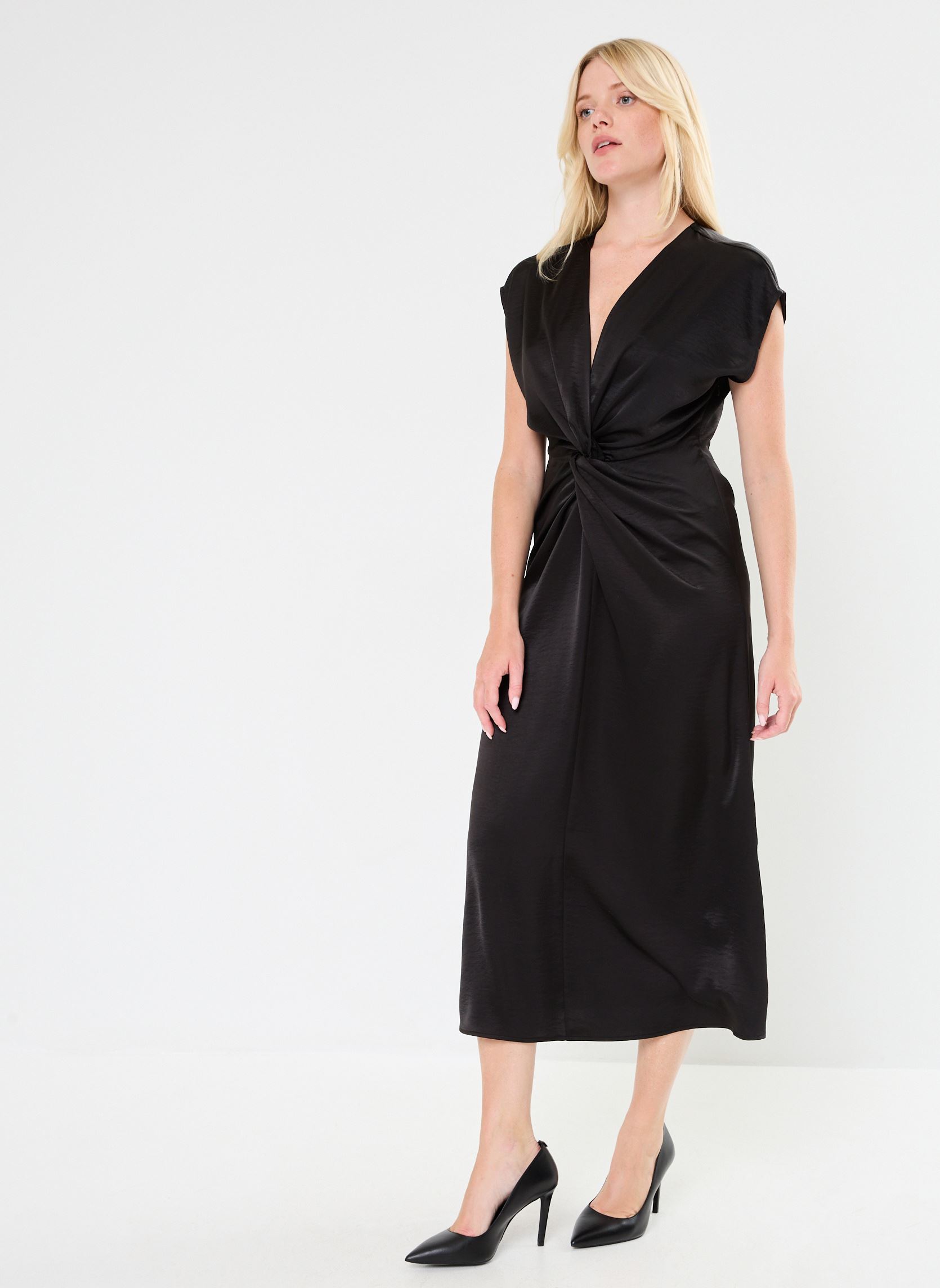 Robes longues VMOLIVE S/S 7/8 KNOT DRESS WVN BTQ GA femme noir Vero Moda Robes longues VMOLIVE S/S 7/8 KNOT DRESS WVN BTQ GA femme noir Black