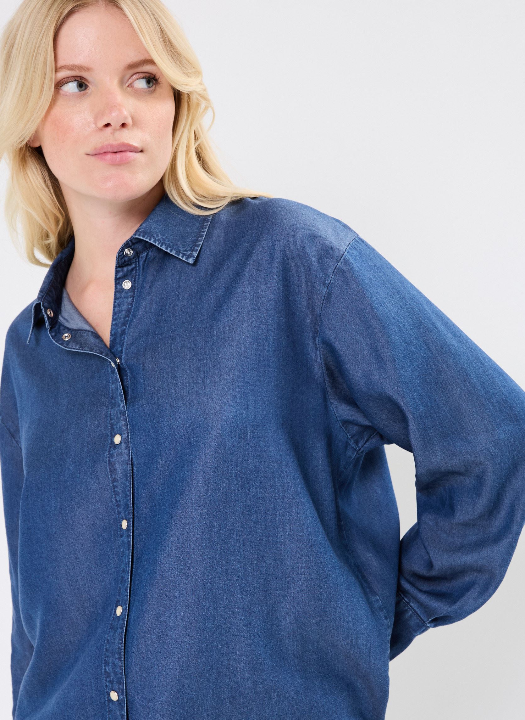 Camicie a maniche lunghe VMPAULINE LS LOOSE DENIM SHIRT YO349 LCS donna blu Vero Moda Camicie a maniche lunghe VMPAULINE LS LOOSE DENIM SHIRT YO349 LCS donna blu Medium Blue Denim