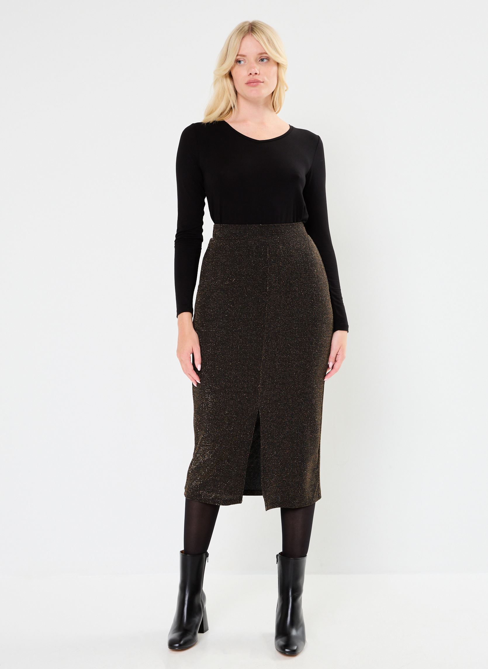 Midi-Röcke VMRITA HW 7/8 SKIRT JRS BTQ damen schwarz Vero Moda Midi-Röcke VMRITA HW 7/8 SKIRT JRS BTQ damen schwarz BLACK