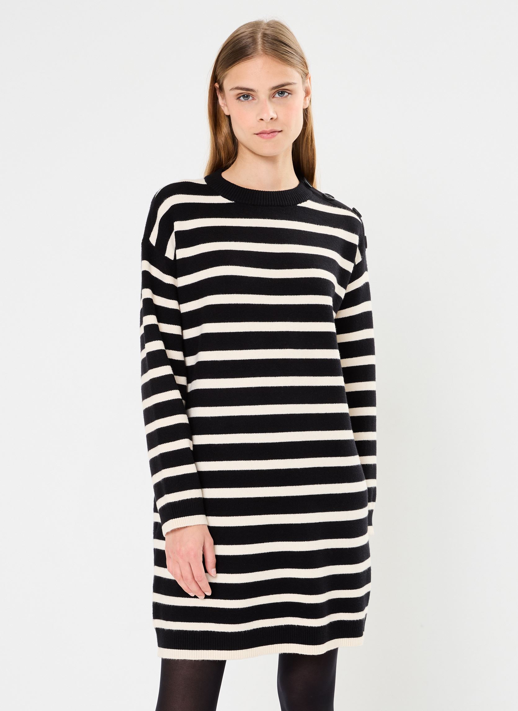 Vêtements Vero Moda VMSABA LS O NECK BUTTON DRESS GA pour Accessoires
