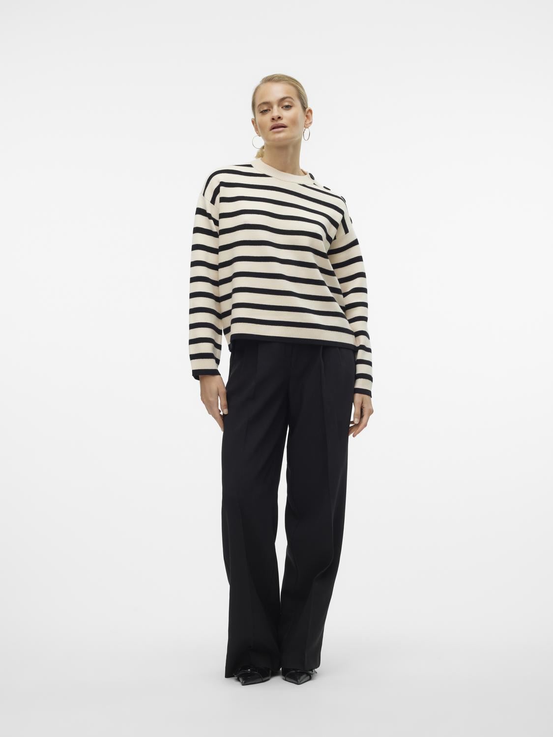Pullover VMSABA LS O-NECK BUTTON PULLOVER GA NOOS damen beige Vero Moda Pullover VMSABA LS O-NECK BUTTON PULLOVER GA NOOS damen beige BIRCH