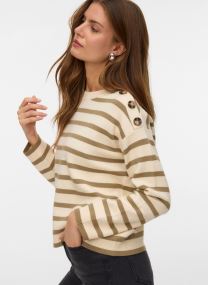 Pulls VMSABA LS O-NECK BUTTON PULLOVER GA NOOS femme blanc