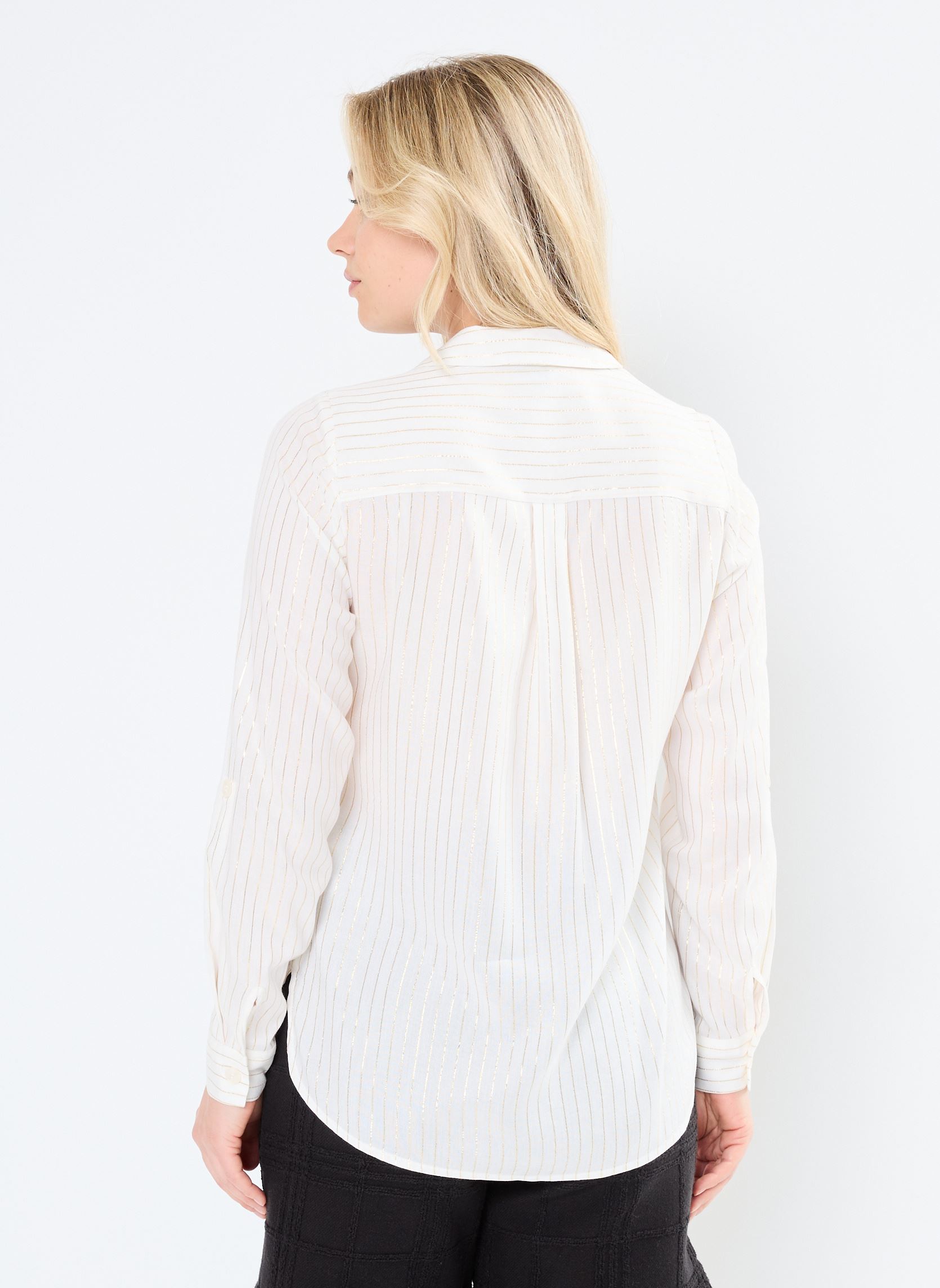 Chemises manches longues VMBUMPY LS GLITTER SHIRT WVN GA NOOS femme blanc Vero Moda Chemises manches longues VMBUMPY LS GLITTER SHIRT WVN GA NOOS femme blanc Snow white