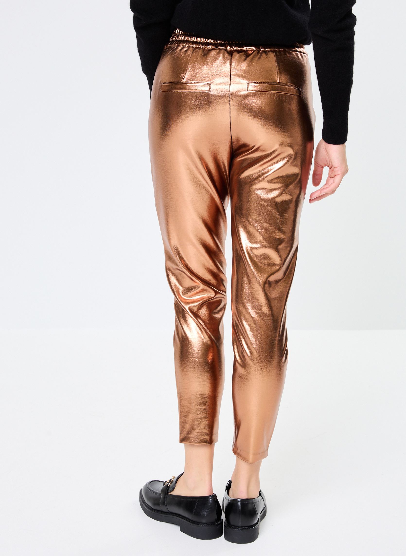 Pantalones VMEVIE MW LOOSE STRING COATED PANT LCS mujer oro y bronce Vero Moda Pantalones VMEVIE MW LOOSE STRING COATED PANT LCS mujer oro y bronce Copper