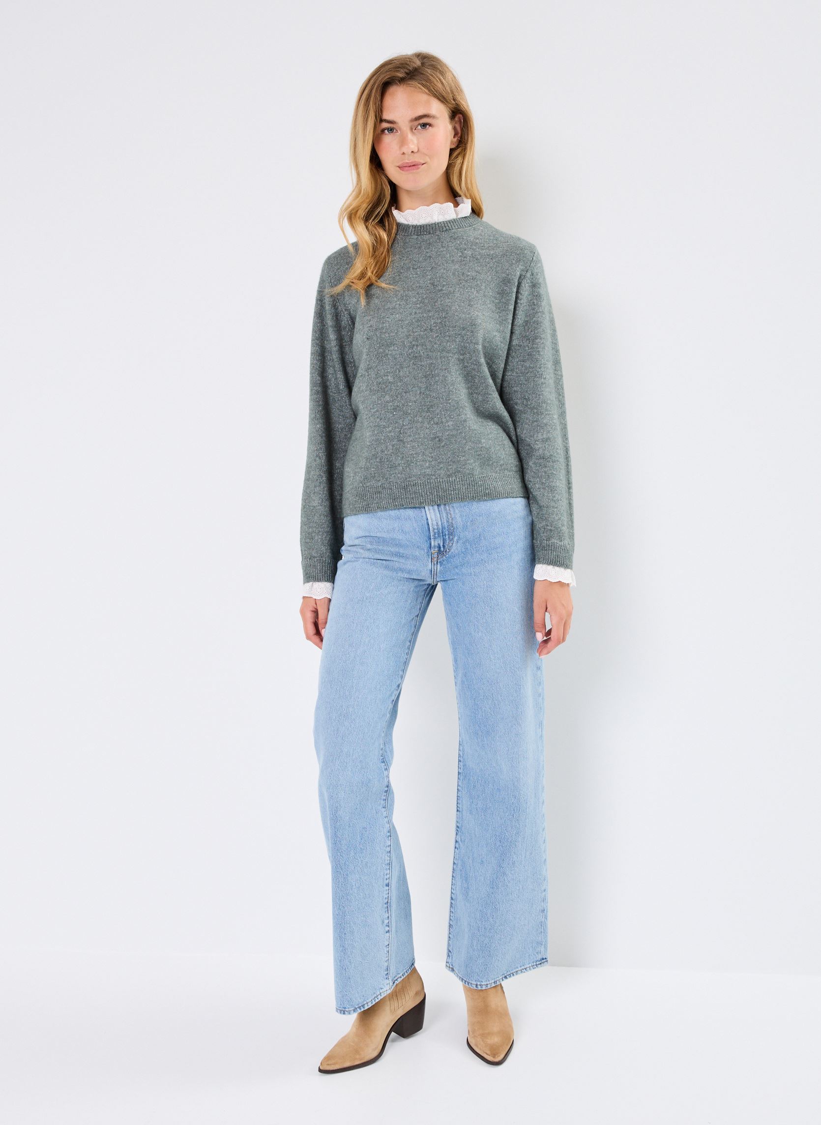 Pulls VMFIA LS O-NECK LACE PULLOVER GA femme beige Vero Moda Pulls VMFIA LS O-NECK LACE PULLOVER GA femme beige Birch