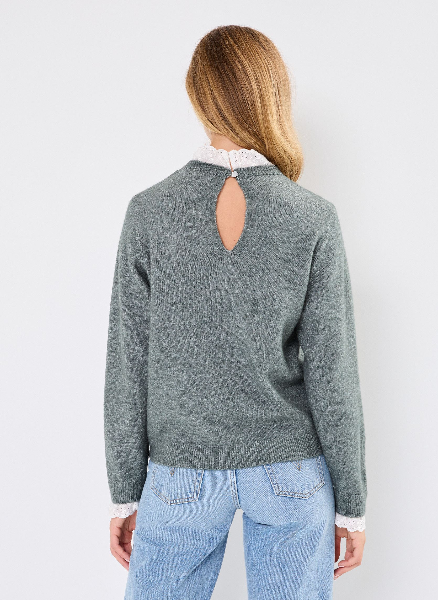 Pulls VMFIA LS O-NECK LACE PULLOVER GA femme beige Vero Moda Pulls VMFIA LS O-NECK LACE PULLOVER GA femme beige Birch