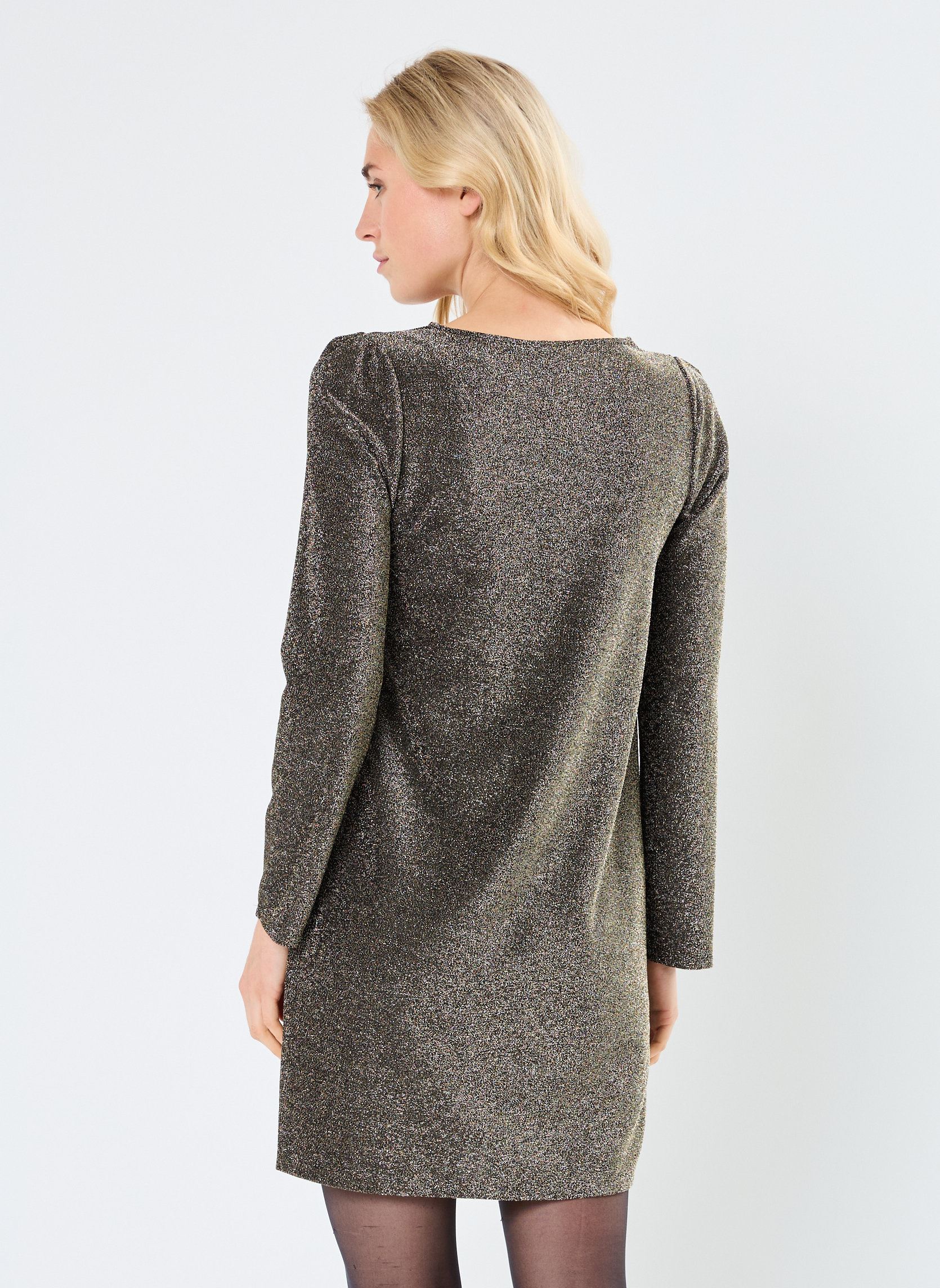 Jurken VMROXANNE L/S SHORT DRESS JRS BTQ GA dames zwart Vero Moda Jurken VMROXANNE L/S SHORT DRESS JRS BTQ GA dames zwart Black