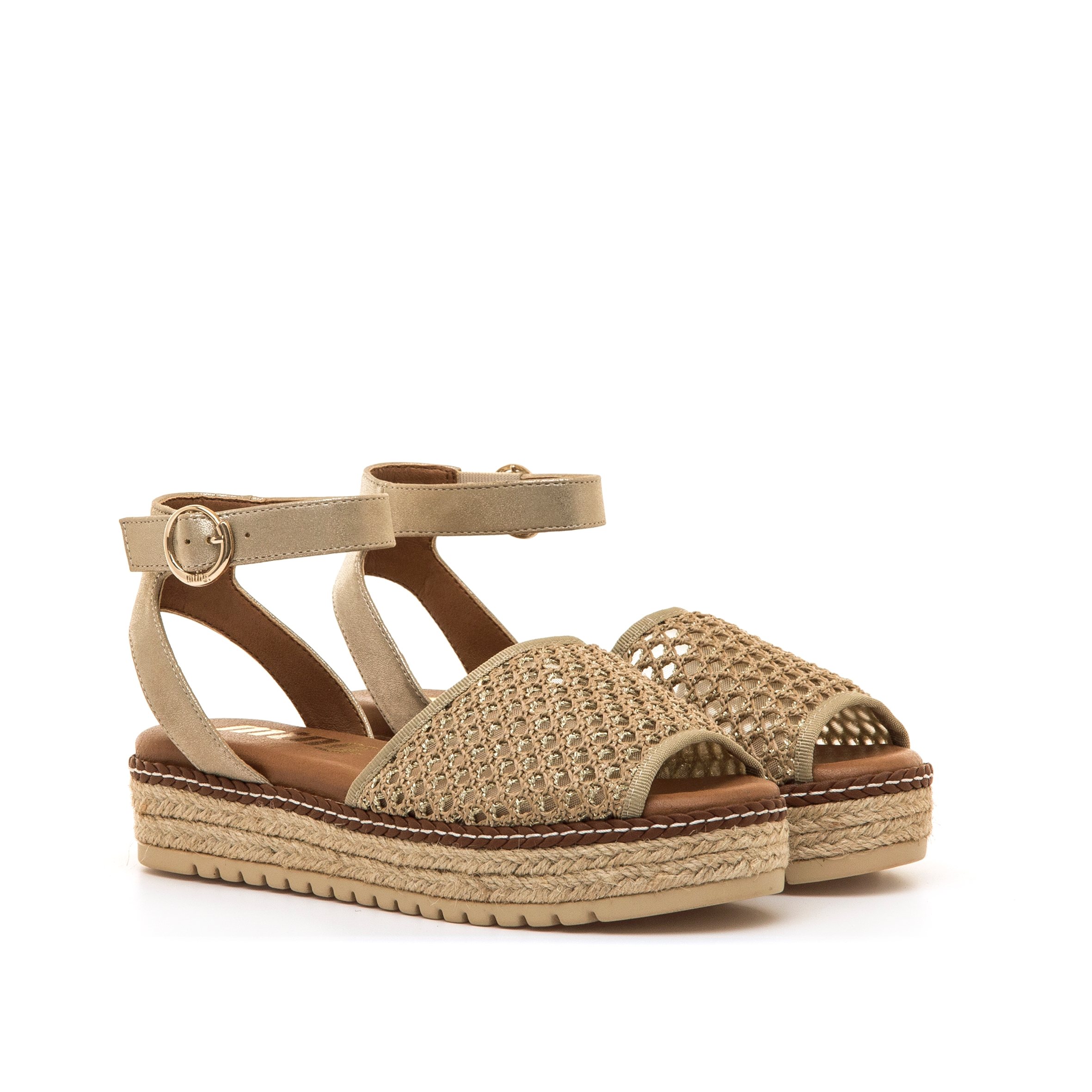 Sandales Sandales compensées Femme MTNG AMELIE marron femme or et bronze MTNG Sandales Sandales compensées Femme MTNG AMELIE marron femme or et bronze Or