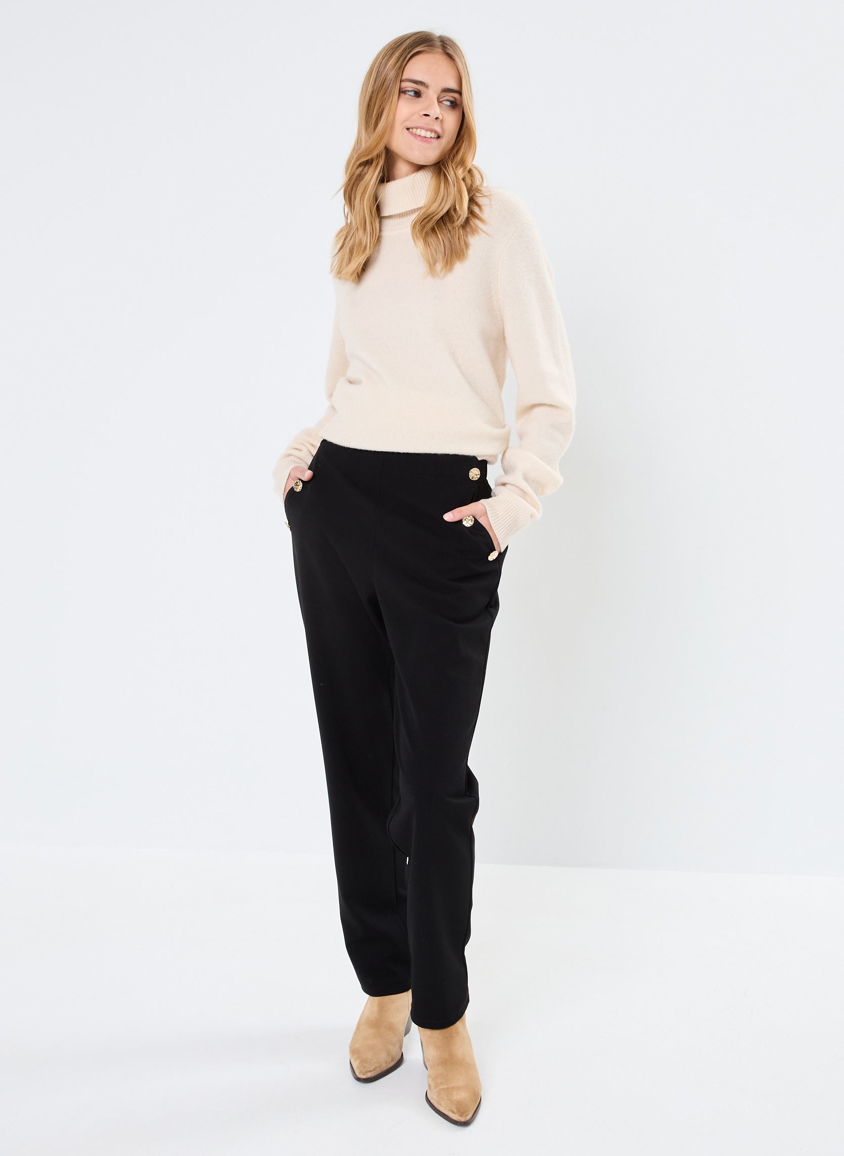 Slim-fit broeken VMENGE HW PANT JRS GA dames zwart Vero Moda Slim-fit broeken VMENGE HW PANT JRS GA dames zwart Black