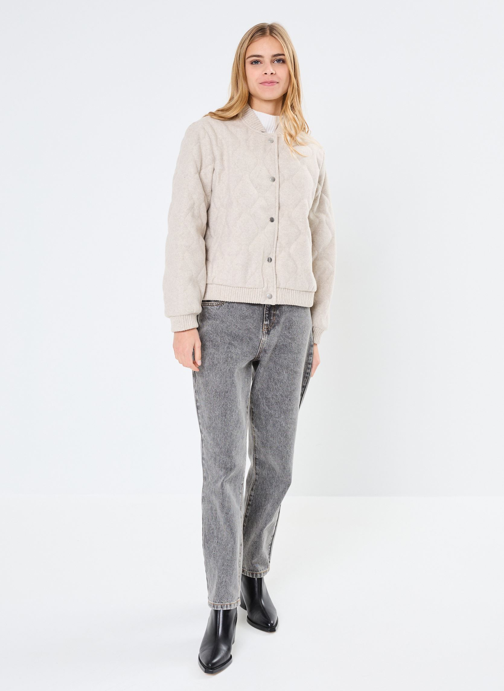 Bomberjacken VMFORTUNEDORA SHORT JACKET GA damen beige Vero Moda Bomberjacken VMFORTUNEDORA SHORT JACKET GA damen beige Oatmeal