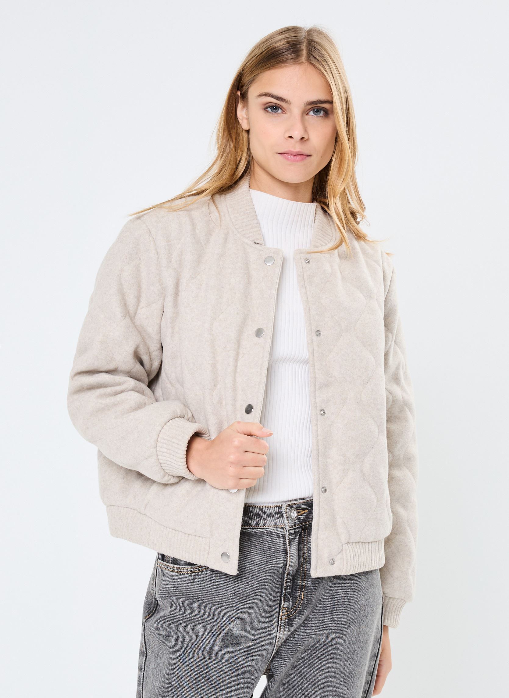 Bomberjacken VMFORTUNEDORA SHORT JACKET GA damen beige Vero Moda Bomberjacken VMFORTUNEDORA SHORT JACKET GA damen beige Oatmeal