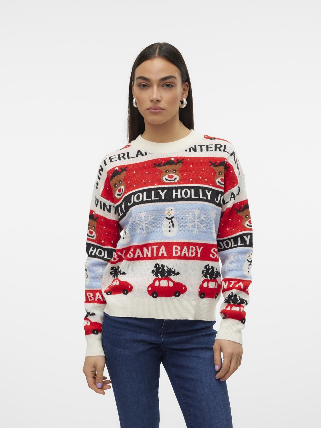 Vêtements Vero Moda VMHOLLY JOLLYFLAKES LS O NECK PULL.XMAS pour Accessoires