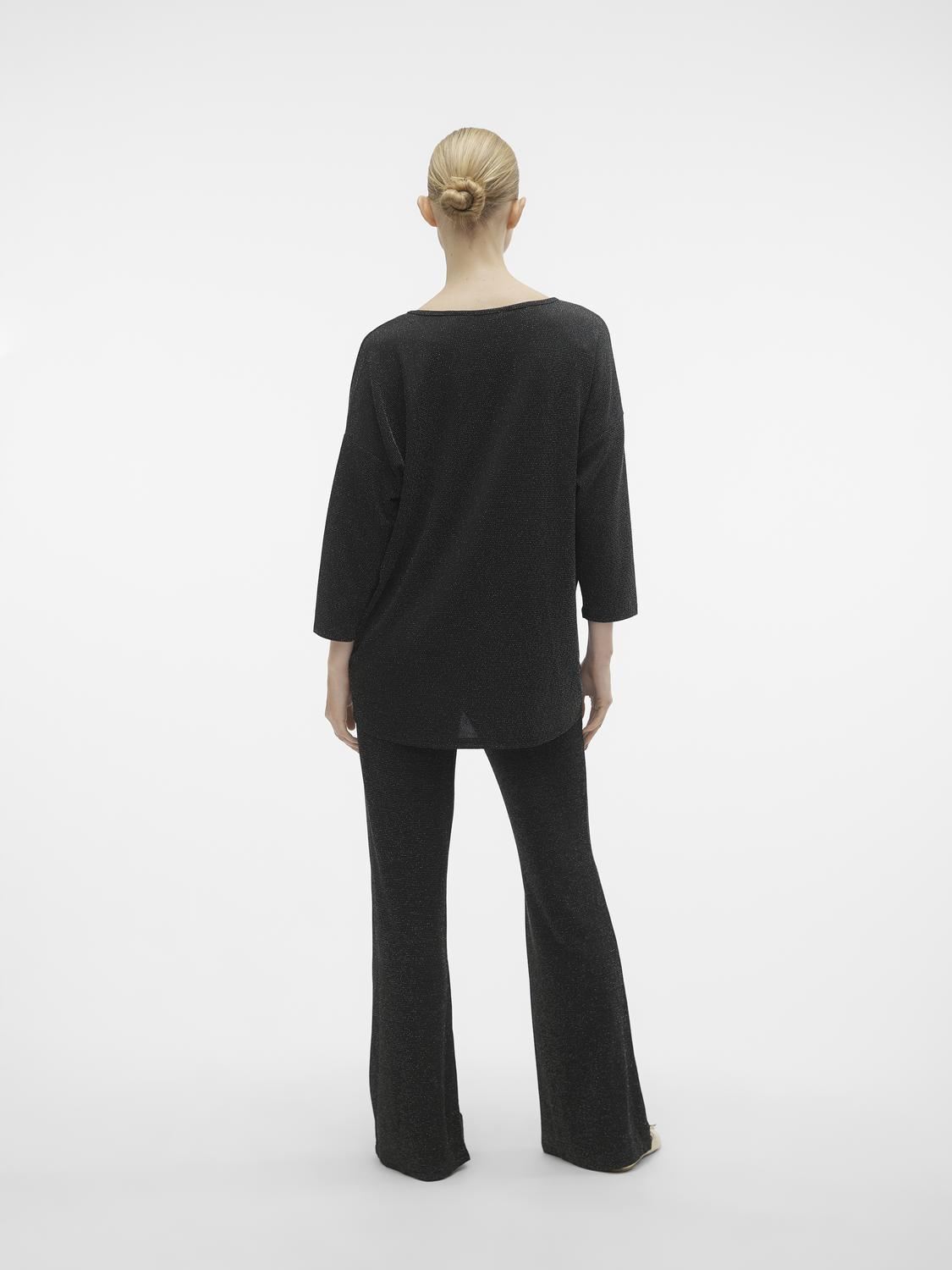 Tee-shirts manches longues VMKANVA 3/4 GLITTER V-NECK TOP JRS femme noir Vero Moda Tee-shirts manches longues VMKANVA 3/4 GLITTER V-NECK TOP JRS femme noir BLACK