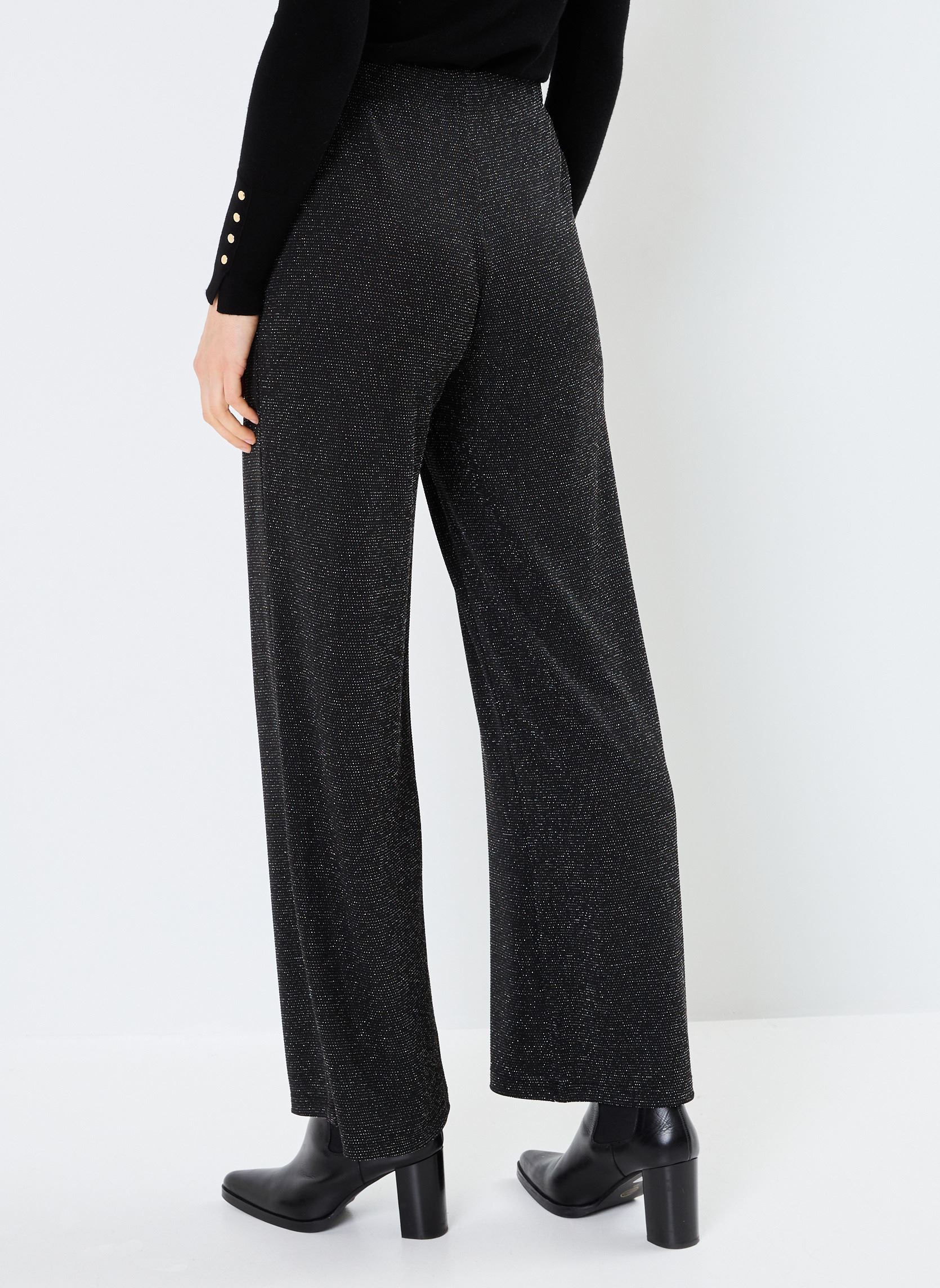 Pantalons larges VMKANVA NW GLITTER WIDE PANT JRS femme noir Vero Moda Pantalons larges VMKANVA NW GLITTER WIDE PANT JRS femme noir Black