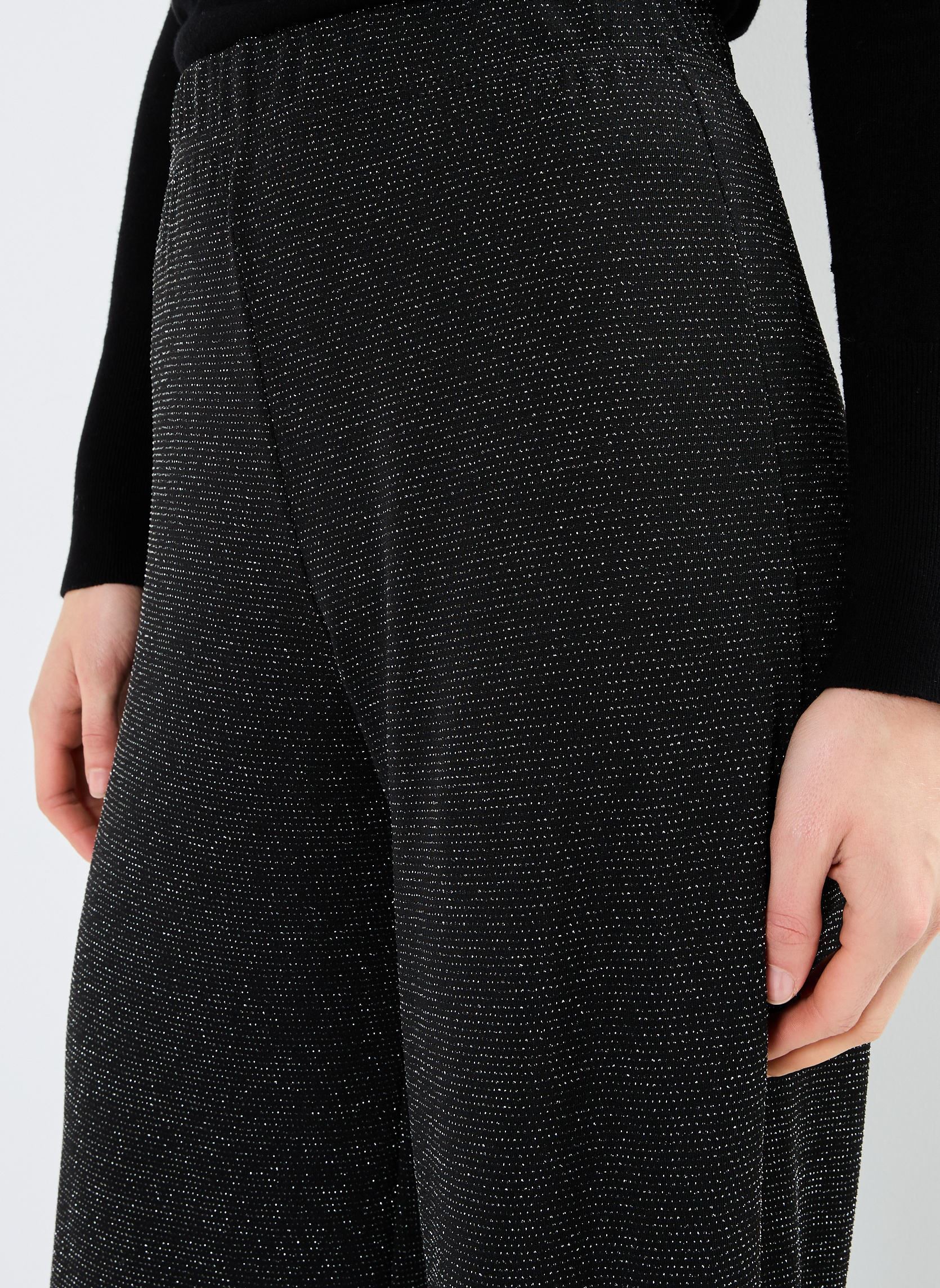 Pantalons larges VMKANVA NW GLITTER WIDE PANT JRS femme noir Vero Moda Pantalons larges VMKANVA NW GLITTER WIDE PANT JRS femme noir Black