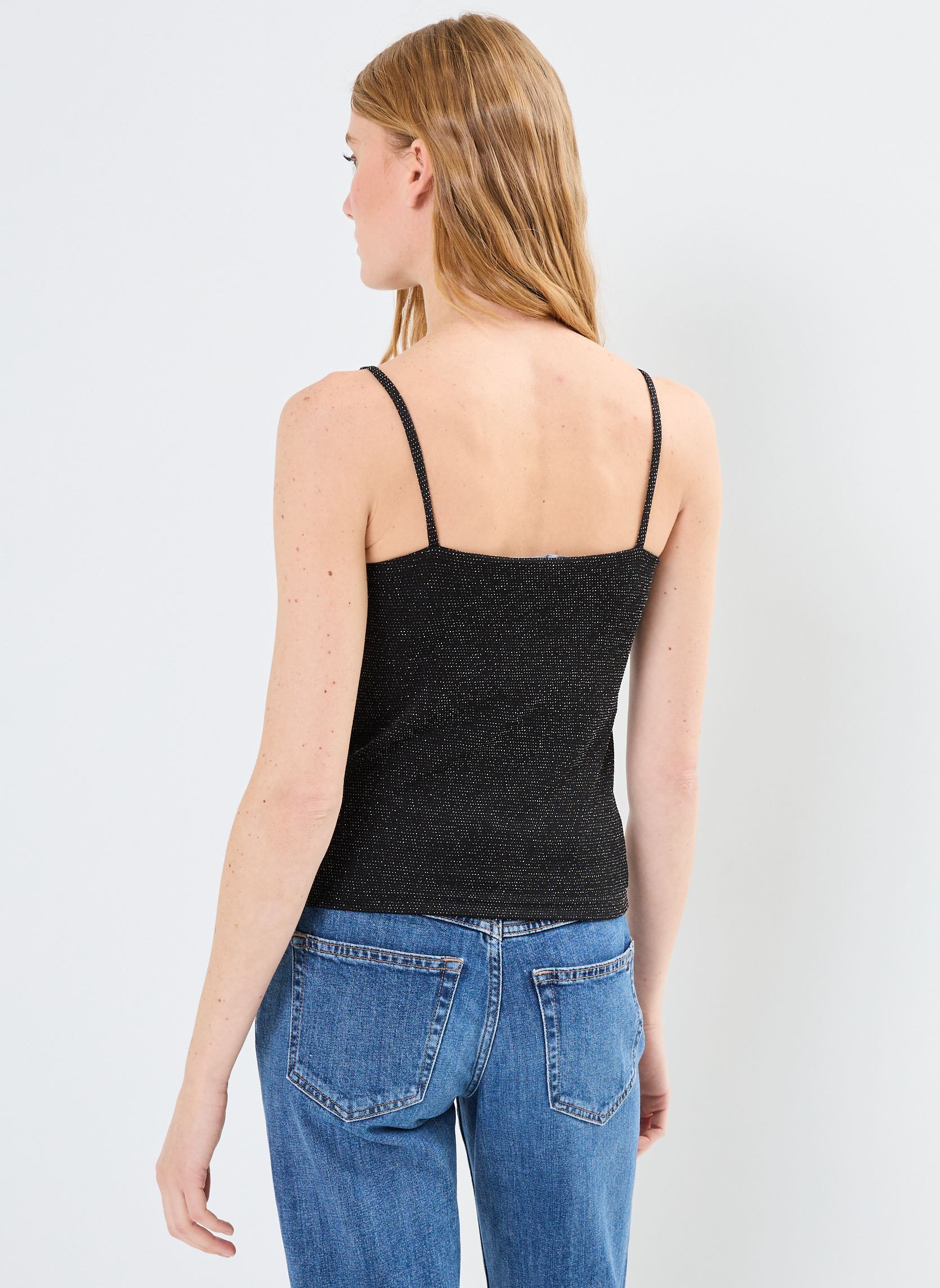 Tops VMKANVA SHORT GLITTER SINGLET JRS damen schwarz Vero Moda Tops VMKANVA SHORT GLITTER SINGLET JRS damen schwarz BLACK