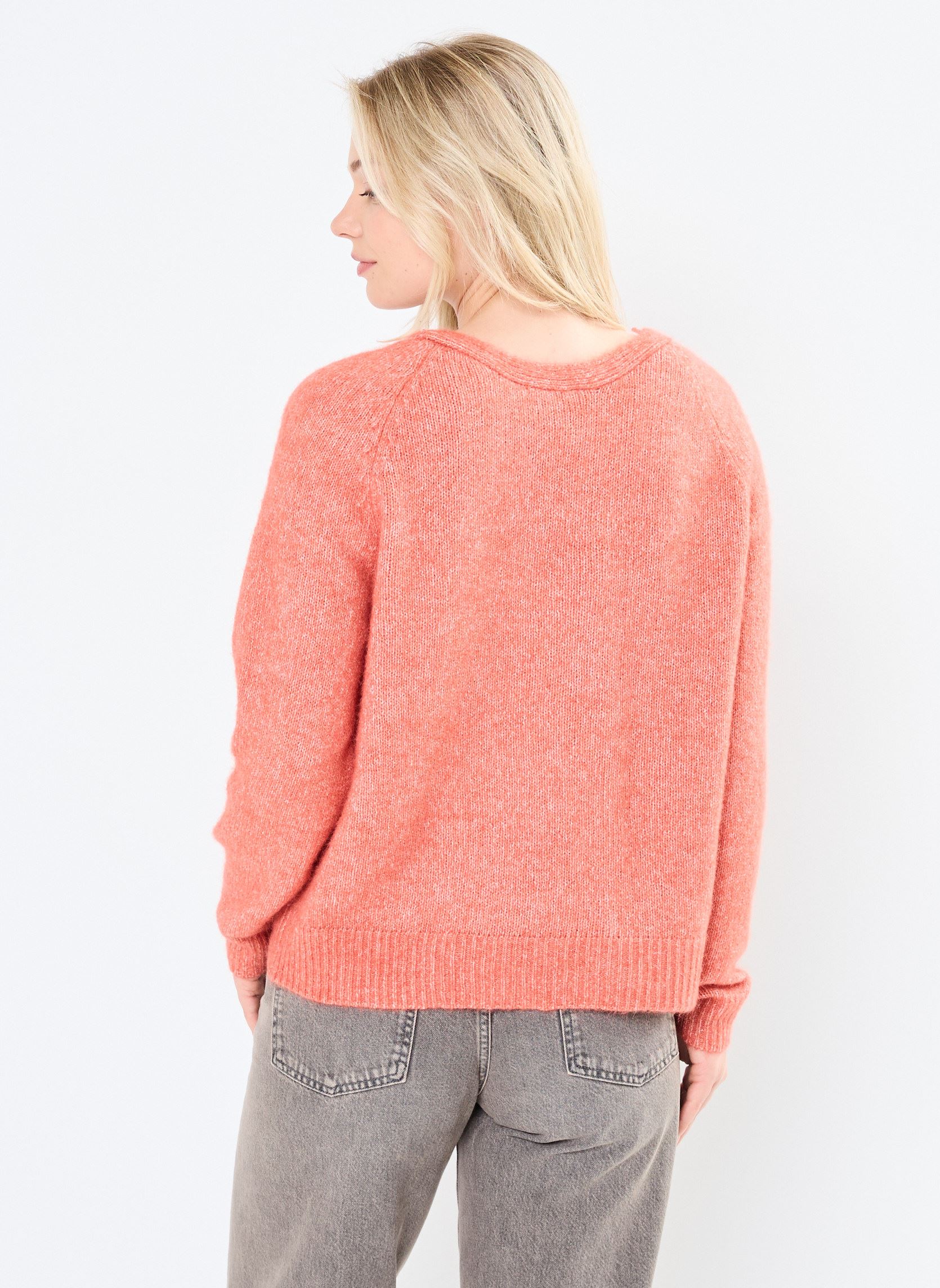 Strickjacken und Westen VMPIA LS 2WAY CARDIGAN GA BOO damen orange Vero Moda Strickjacken und Westen VMPIA LS 2WAY CARDIGAN GA BOO damen orange Burnt Sienna