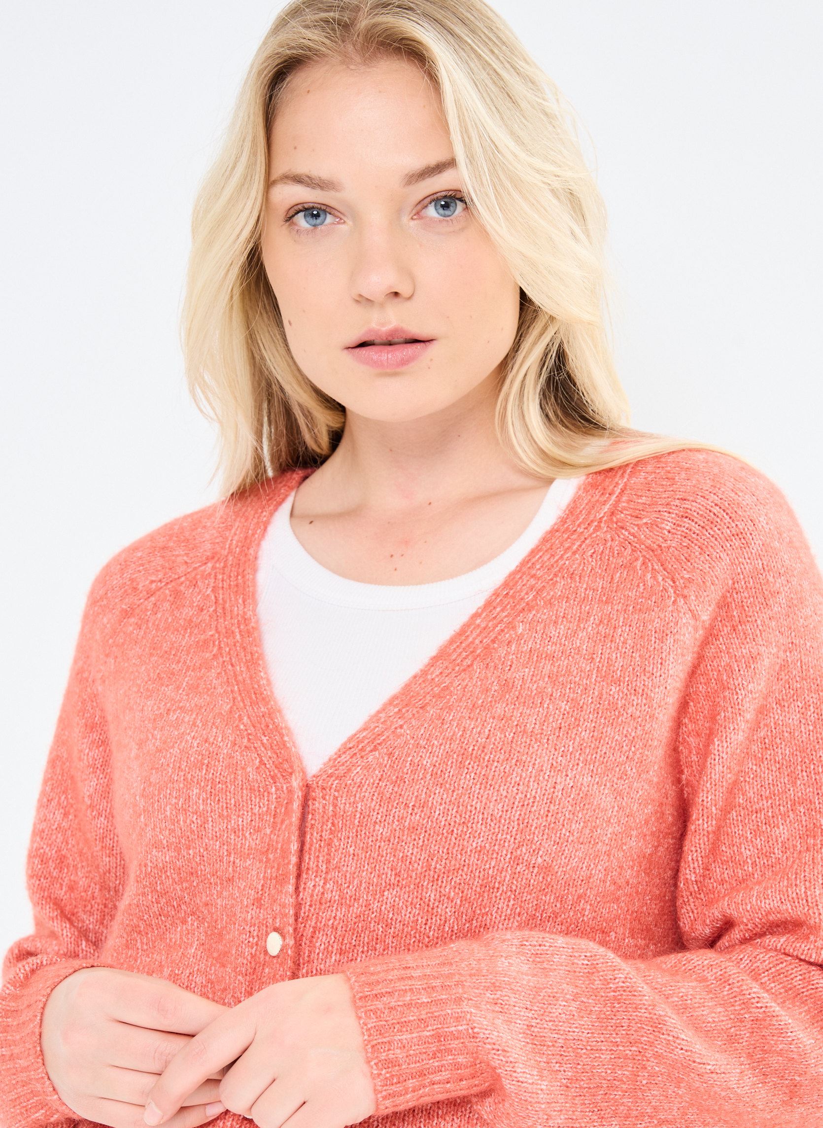 Strickjacken und Westen VMPIA LS 2WAY CARDIGAN GA BOO damen orange Vero Moda Strickjacken und Westen VMPIA LS 2WAY CARDIGAN GA BOO damen orange Burnt Sienna