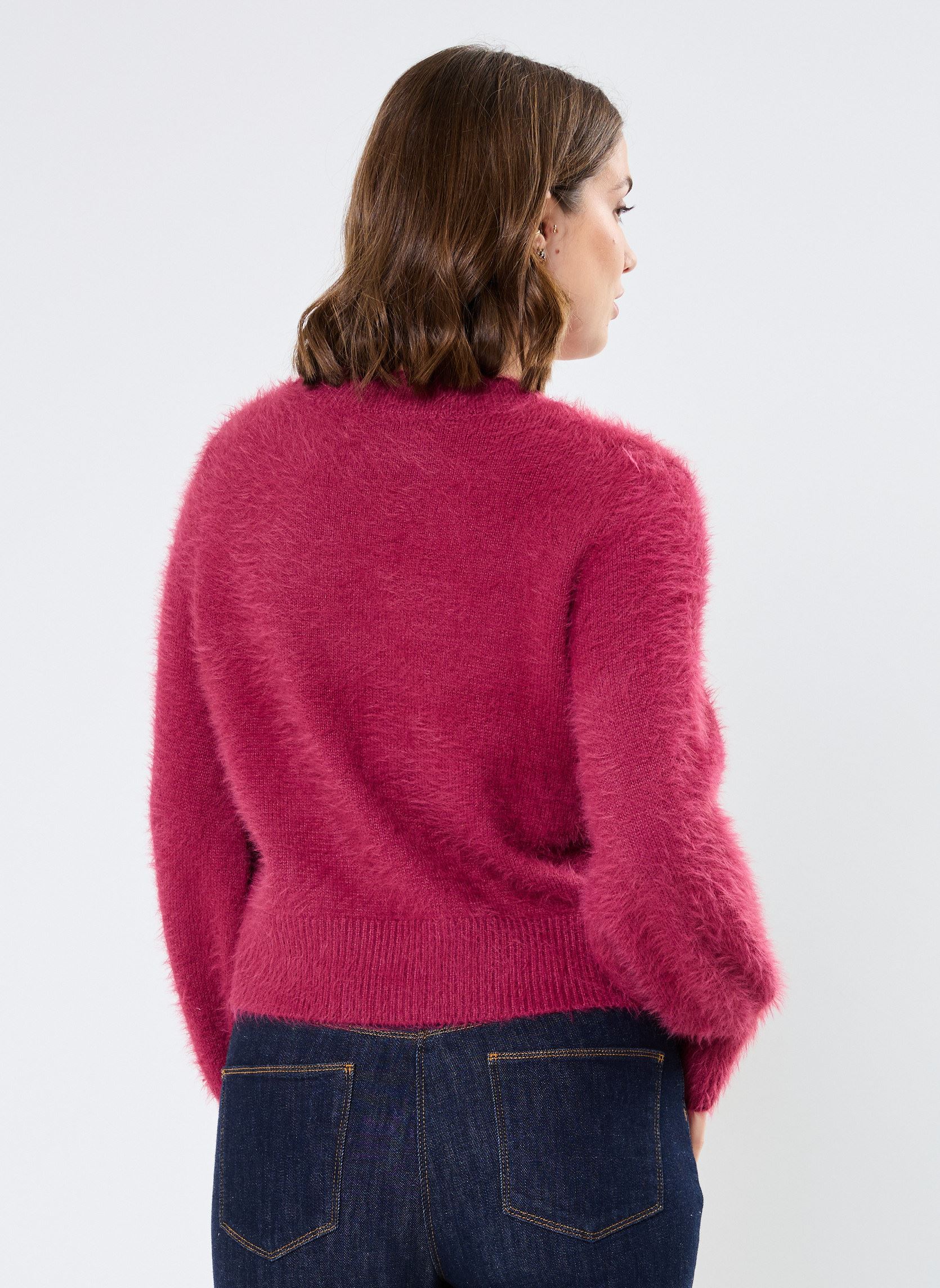 Truien VMPOILU LS V-NECK PULLOVER FR dames roze Vero Moda Truien VMPOILU LS V-NECK PULLOVER FR dames roze RED PLUM