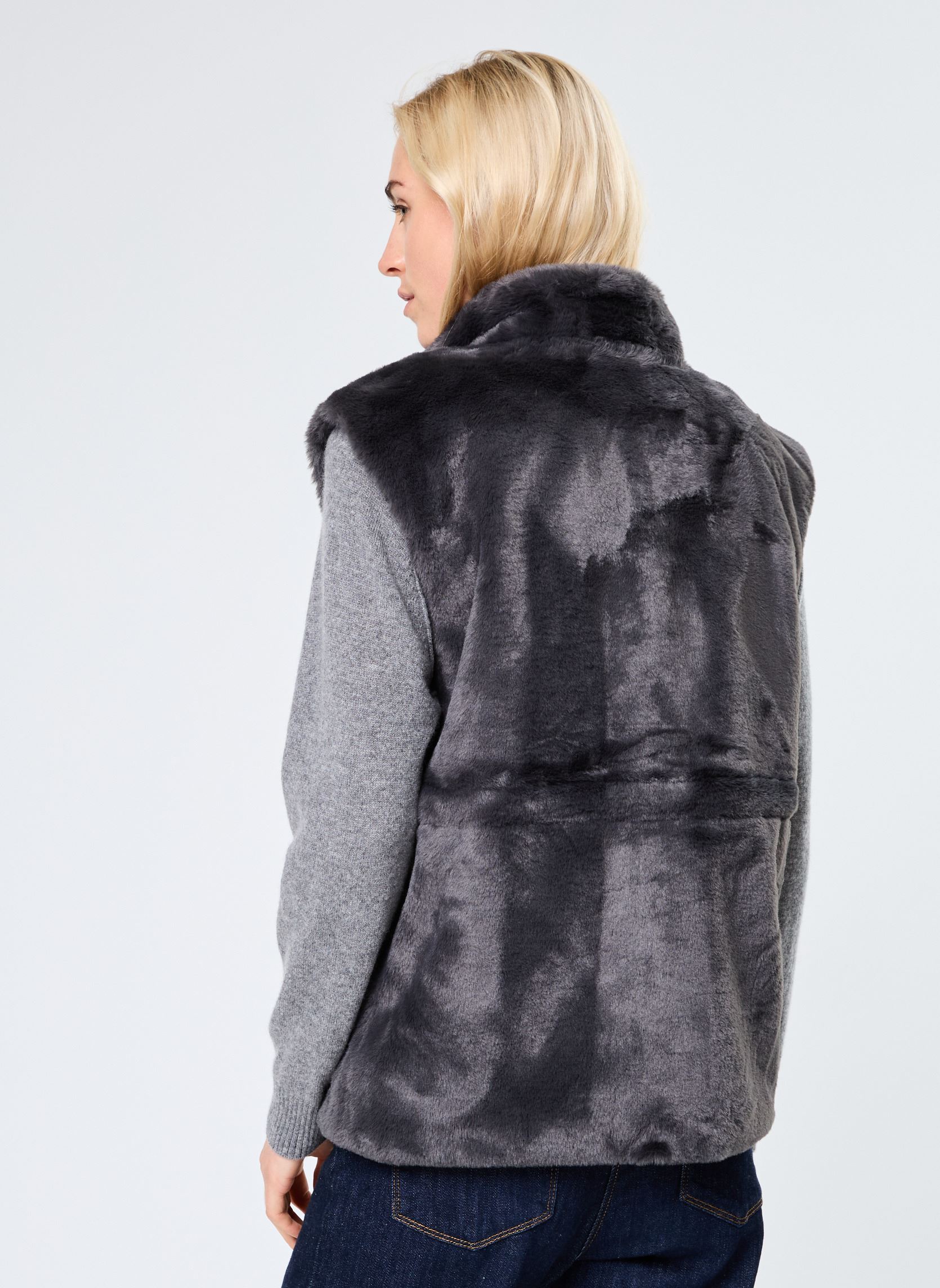 Vestes sans manches VMSONJAPOPPY FAUX FUR WAISTCOAT GA BOO femme gris Vero Moda Vestes sans manches VMSONJAPOPPY FAUX FUR WAISTCOAT GA BOO femme gris ASPHALT