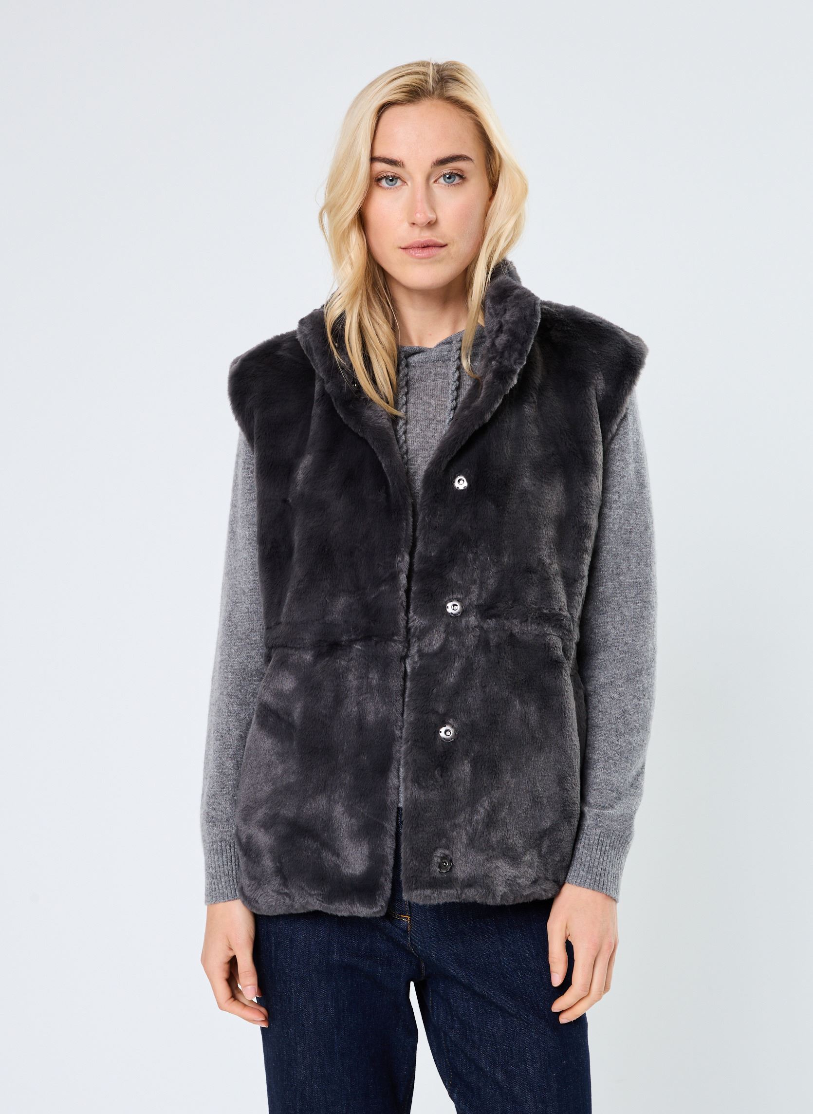 Vêtements Vero Moda VMSONJAPOPPY FAUX FUR WAISTCOAT GA BOO pour Accessoires
